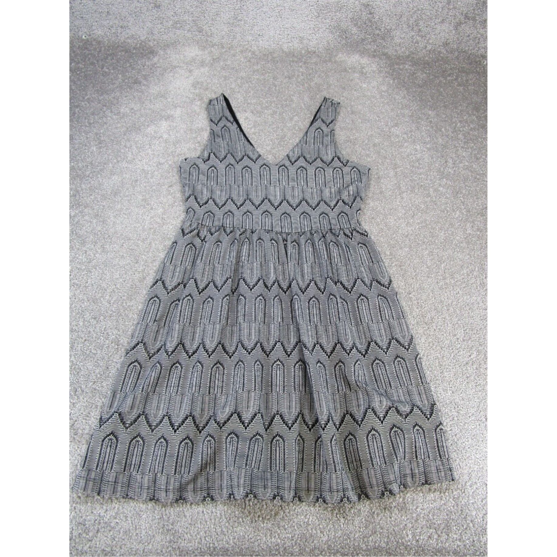 Lucky Brand Lucky Brand Women's Mini Dress Gray Sleeveless V-Neck Zip Back Cotton Casual Travel M Size M / US 6-8 / IT 42-44 - 1 Thumbnail
