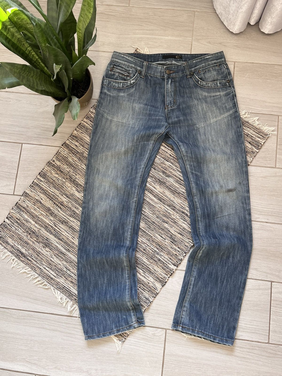 Just Cavalli × Vintage Vintage 00s Just Cavalli jeans faded distressed denim Y2K Size US 34 / EU 50 - 2 Thumbnail