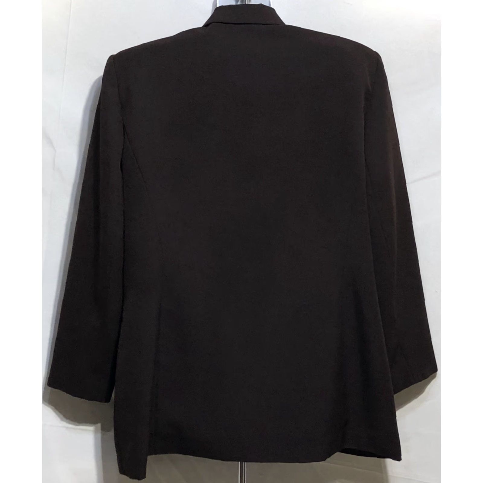 Vintage Liz Baker Blazer Jacket 18W Brown 1 Button Pockets Lined Career Office Work Blazer Womens 18W Brown Jacket Size XXL / US 16-18 / IT 52-54 - 3 Thumbnail