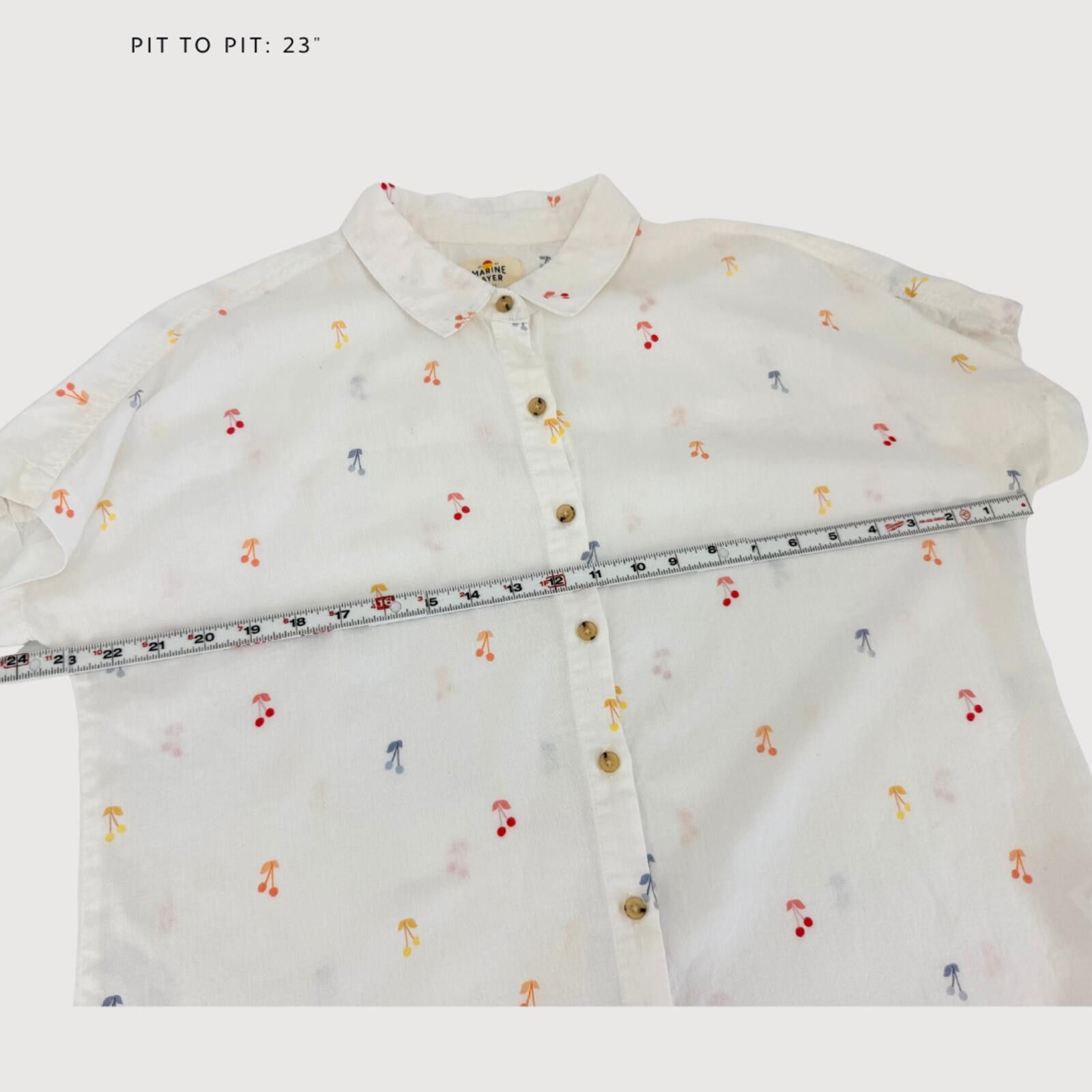 Marine Layer Marine Layer Cherry Button Up Shirt White S Size S / US 4 / IT 40 - 6 Thumbnail