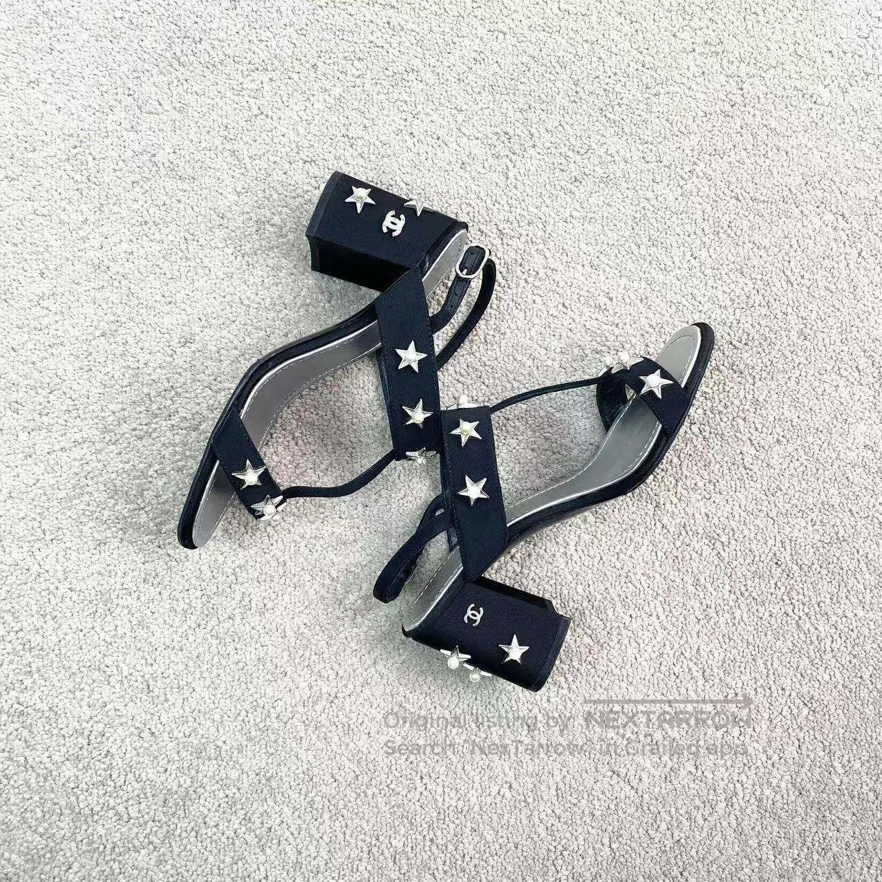 Chanel Chanel Classic star pearl block heeled sandals| Size US 4.5 / IT 34.5 - 3 Thumbnail