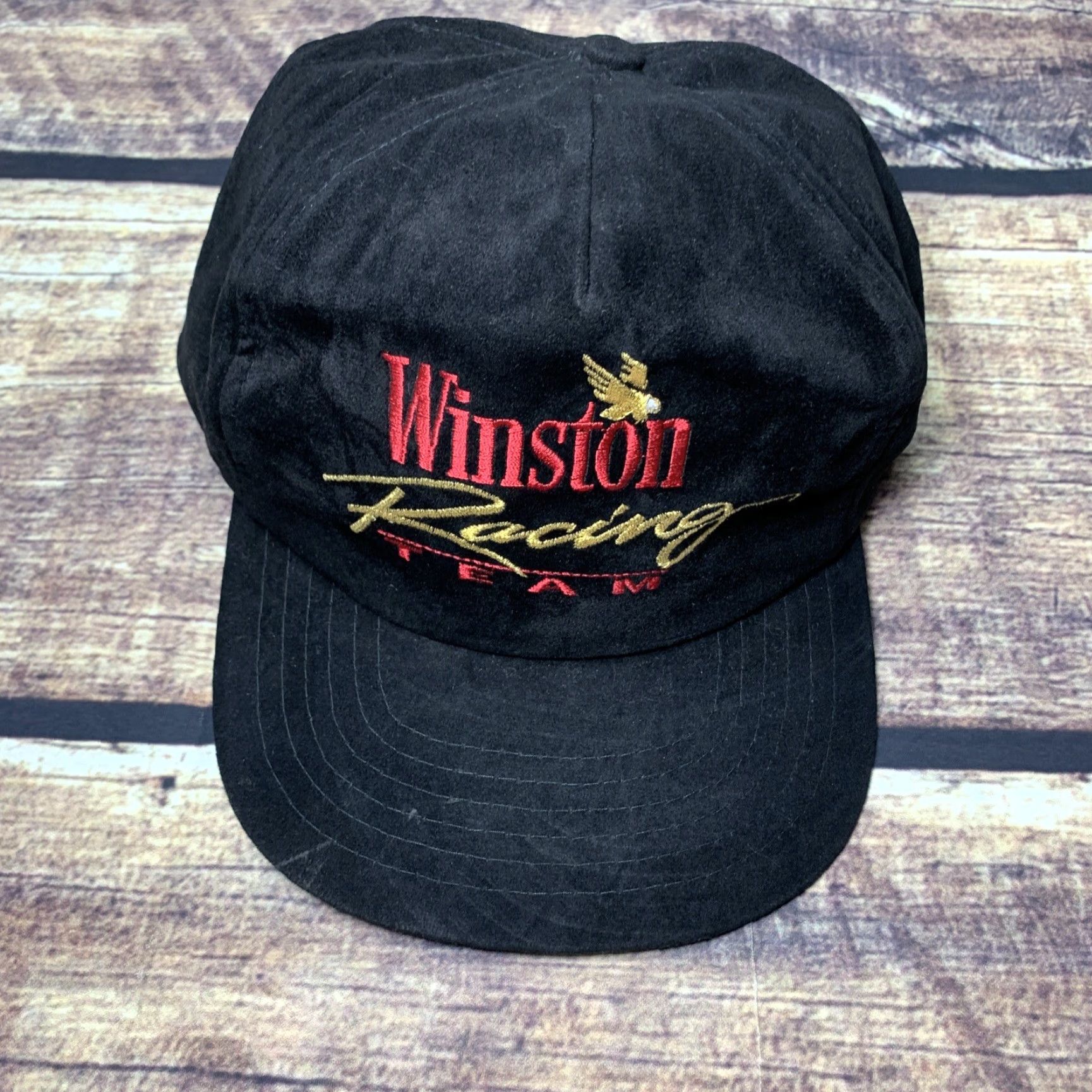 Vintage VINTAGE Winston Racing Team Velvet Embroidered Trucker Hat Snapback Retro Cap Nike Size ONE SIZE - 5 Thumbnail
