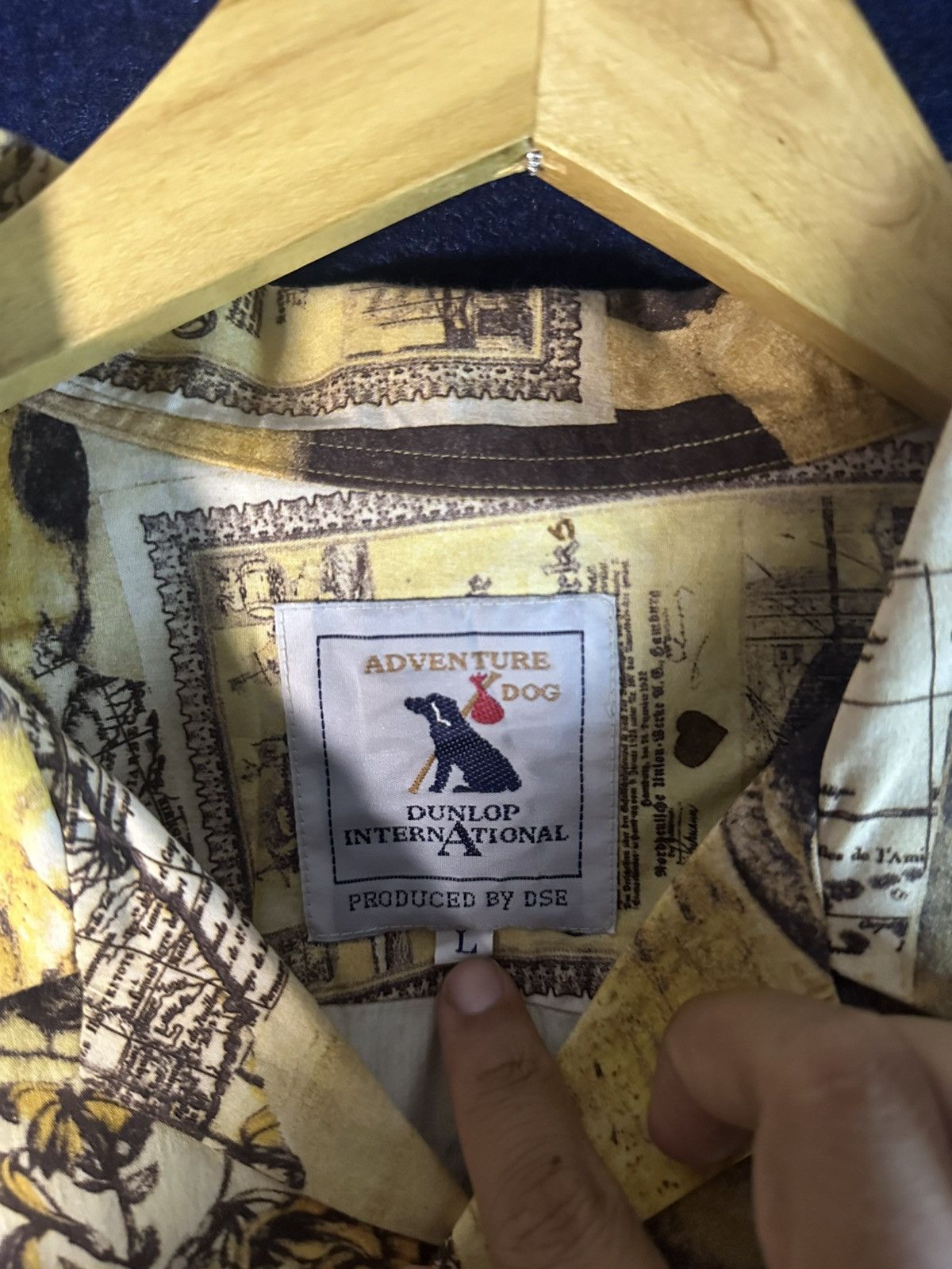 GOA Crazy Rare!!! Vintage 90s Dunlop Safari AOP Shirt GOA style Size US L / EU 52-54 / 3 - 6 Thumbnail