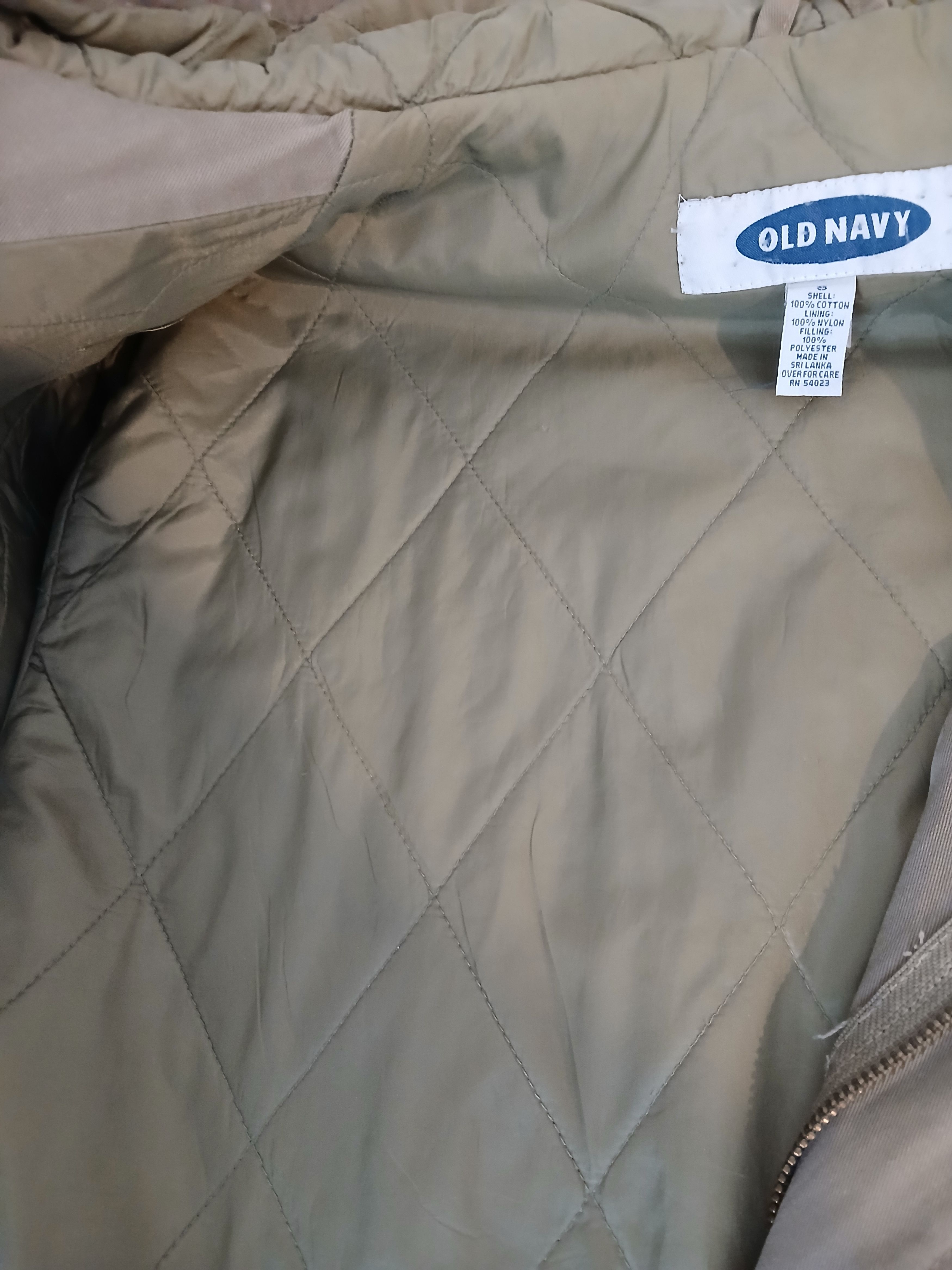 Vintage Old Navy Hooded Quilted Lined Parka Military Jacket