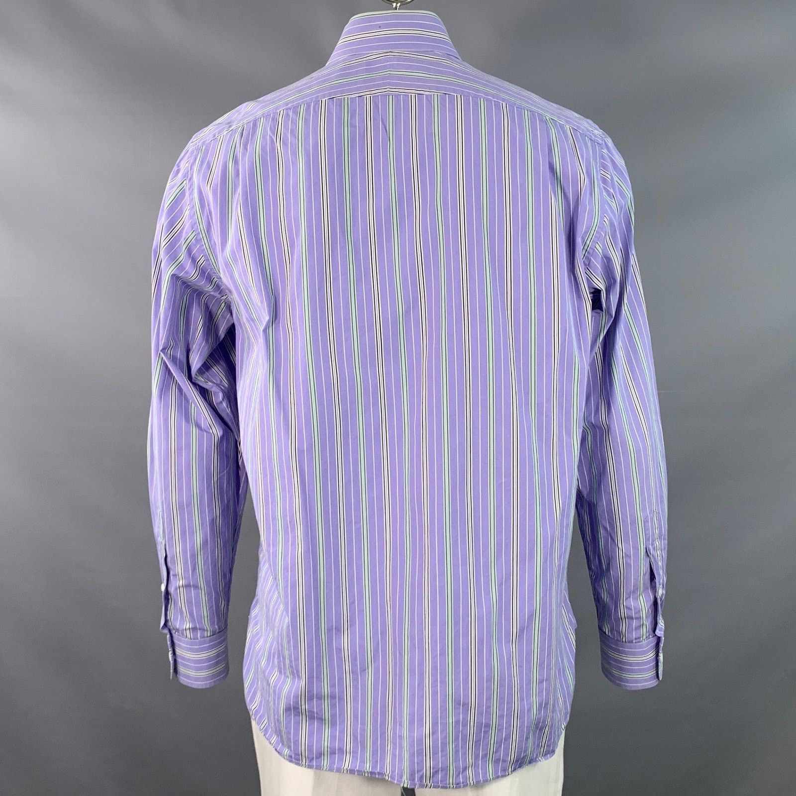 Ralph Lauren RALPH LAUREN Size XL Lilac Stripe Cotton Tailored Fit Shirt Size US XL / EU 56 / 4 - 4 Thumbnail