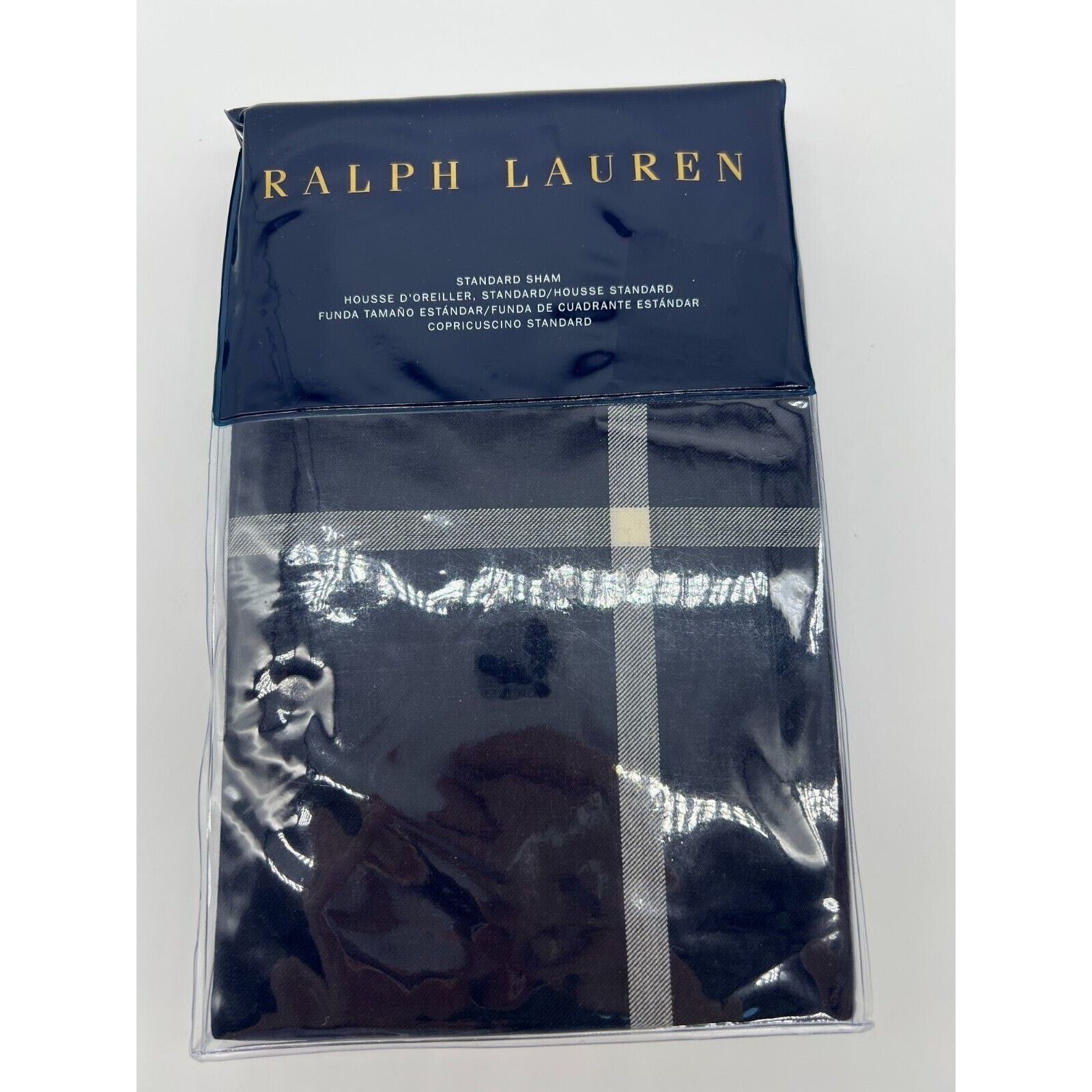 Ralph Lauren Ralph Lauren Home Equestrian Windowpane Sham Navy Standard Size ONE SIZE - 2 Thumbnail
