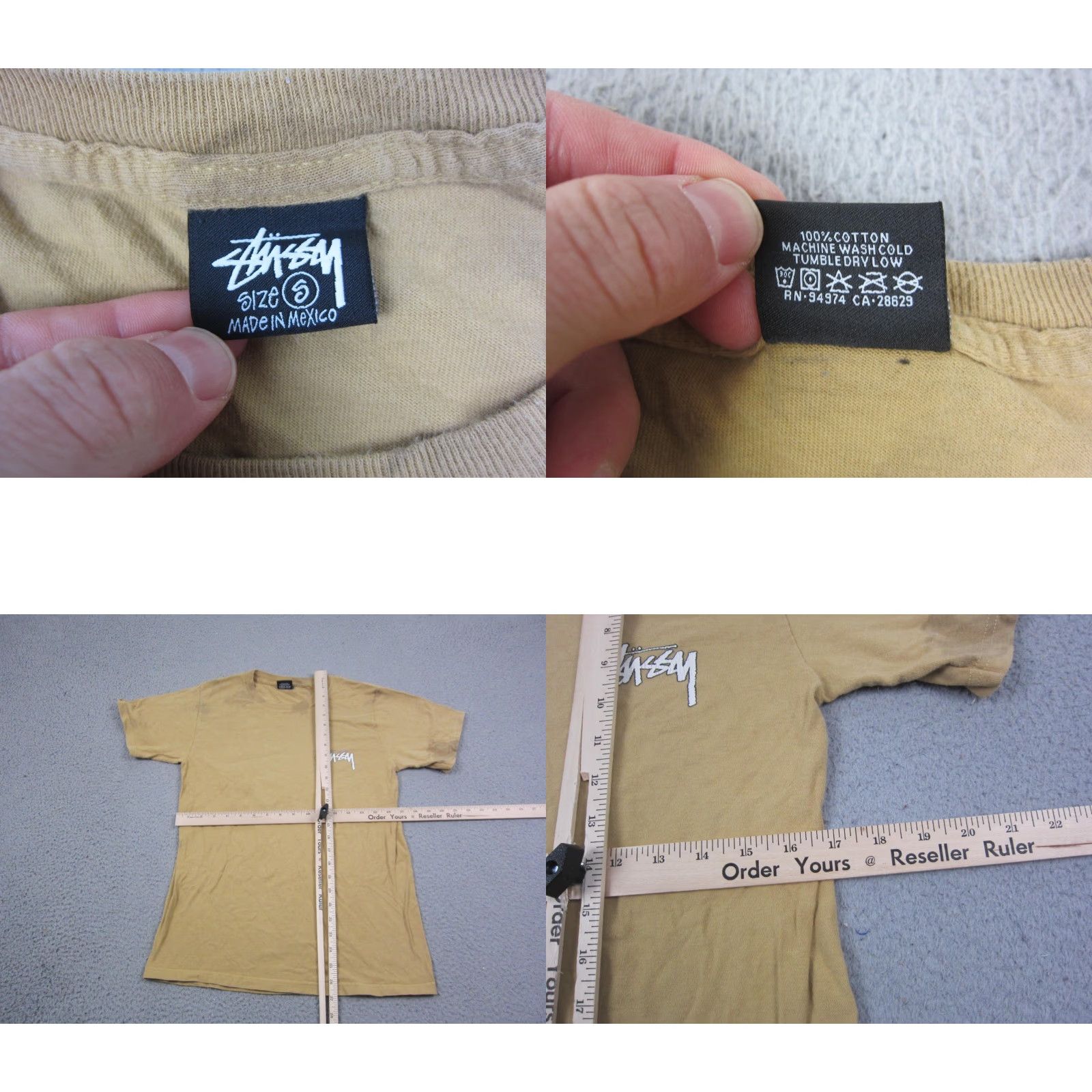 Vintage Stussy Shirt Mens S Gold Mysticism For The Modern Age Tee Graphic Casual 90s Retro Logo Cotton Short Sleeve Crew Neck T-Shirt Mens S Yellow Size US S / EU 44-46 / 1 - 8 Thumbnail