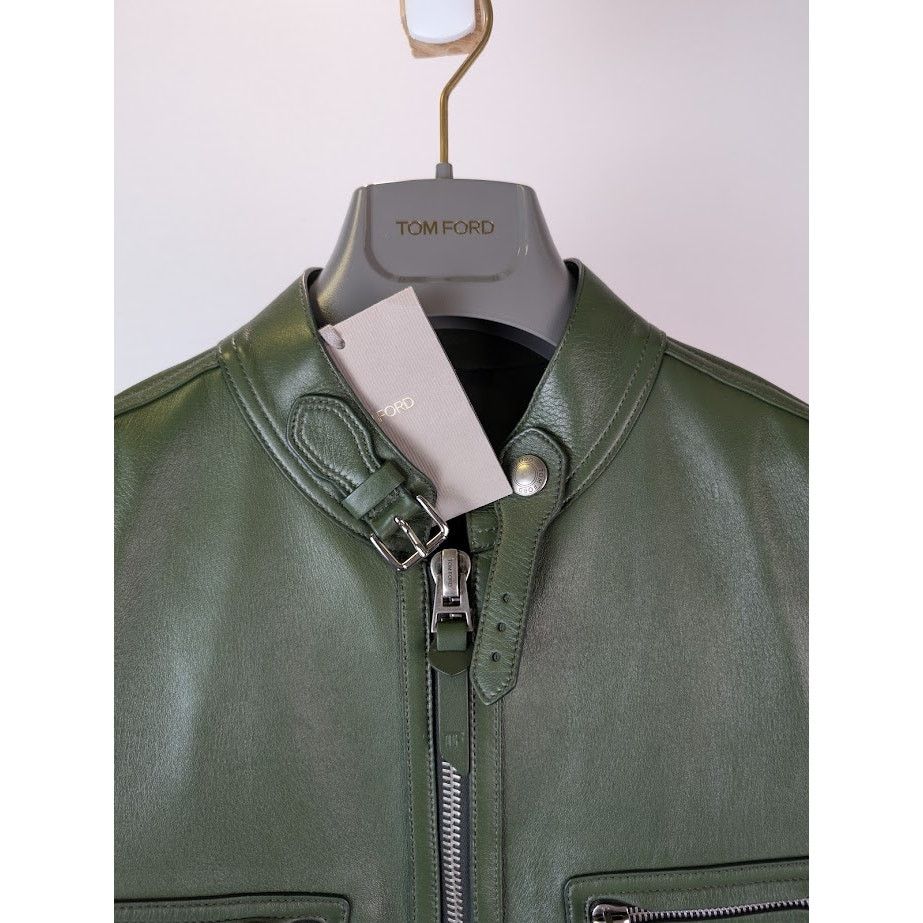 Tom Ford o1rshd1 Leather Jacket in Green Size US M / EU 48-50 / 2 - 7 Thumbnail