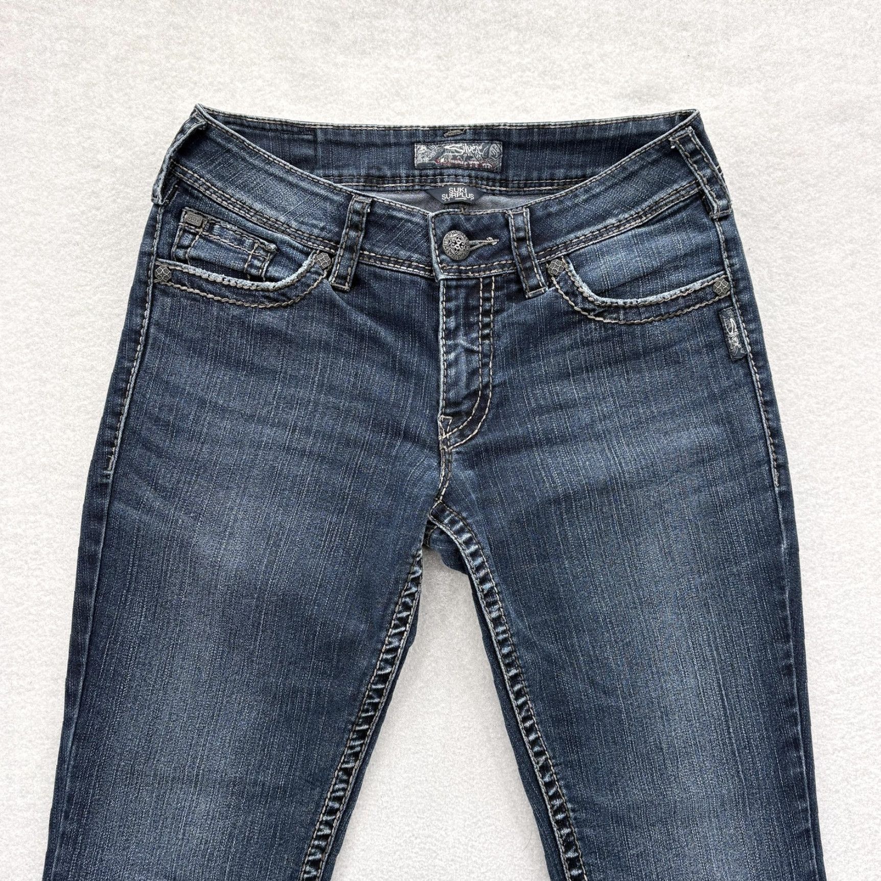 Silver Jeans Co. Silver Jeans Suki Surplus Bootcut Jeans Womens 29x30 Blue Low Rise Denim Grunge Size 29" - 2 Thumbnail
