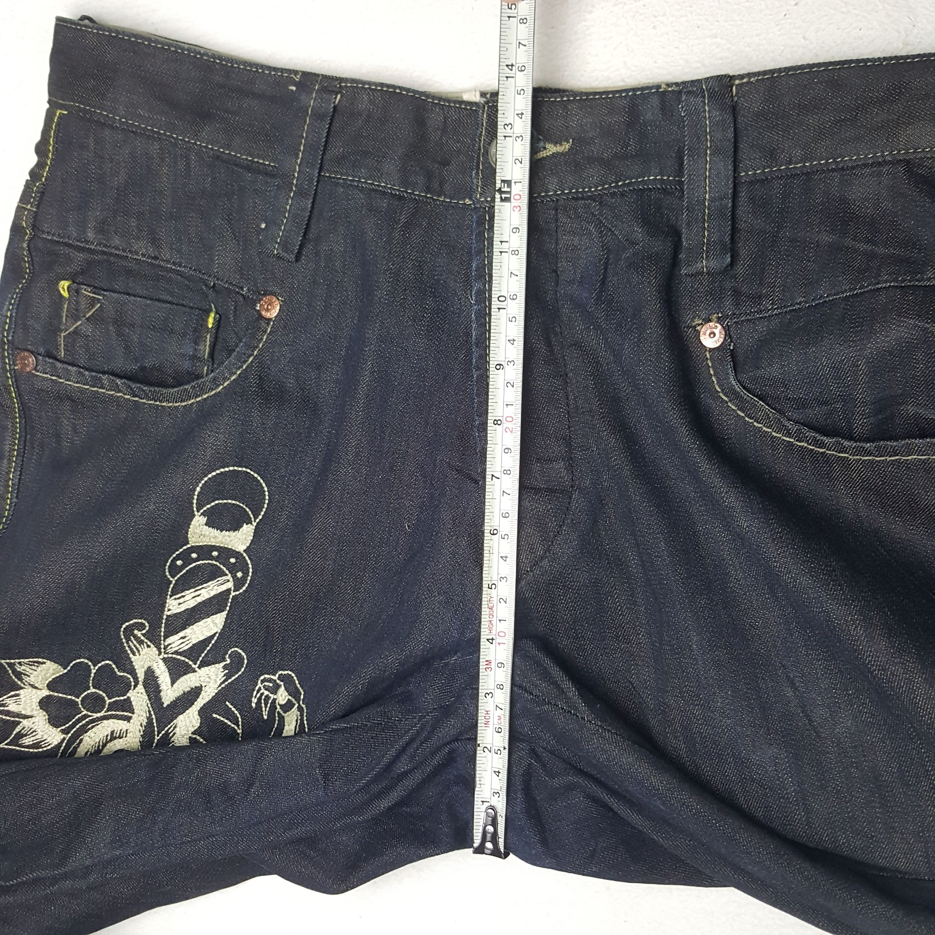 Christian Audigier × Ed Hardy × Vintage Vintage Ed Hardy American Brand Embroidery Art Denim Jeans Size US 38 / EU 54 - 10 Thumbnail