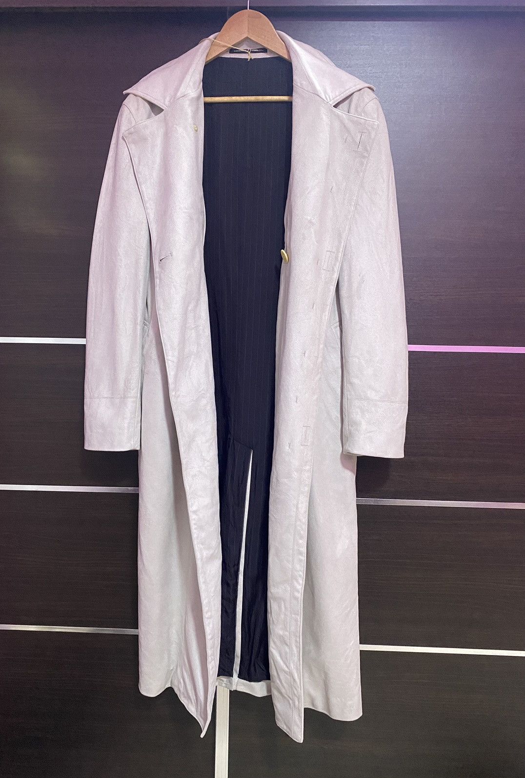 Jean Paul Gaultier JPG Gaultier Objet Homme Trench Coat Long Jacket Velvet Size US M / EU 48-50 / 2 - 4 Thumbnail
