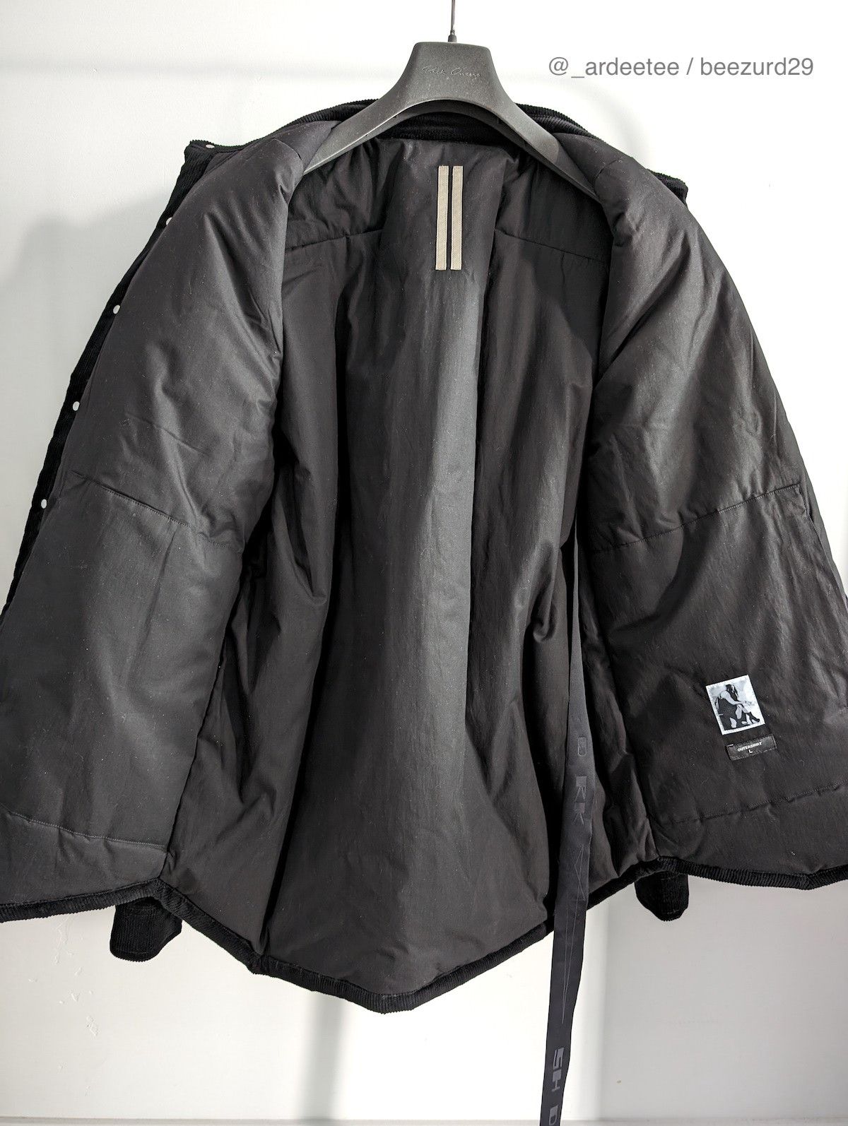Rick Owens PADDED CORDUROY VELVET OUTERSHIRT $1,755 LARGE Size US L / EU 52-54 / 3 - 6 Thumbnail