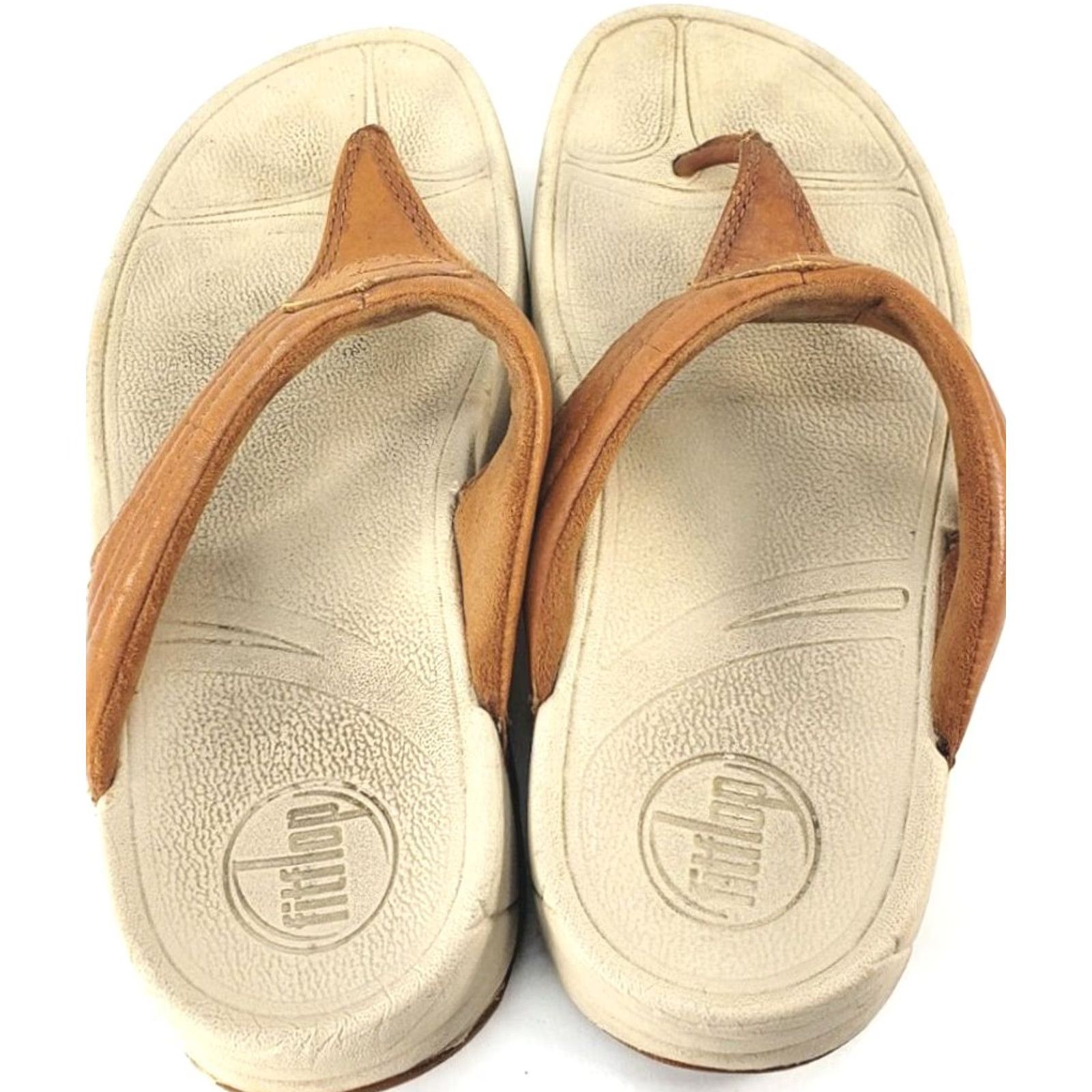 Vintage FitFlop WalkStar 3 Sandals Womens Size 6 EUR 37 Brown Tan Leather Summer Slide Size US 6 / IT 36 - 7 Thumbnail