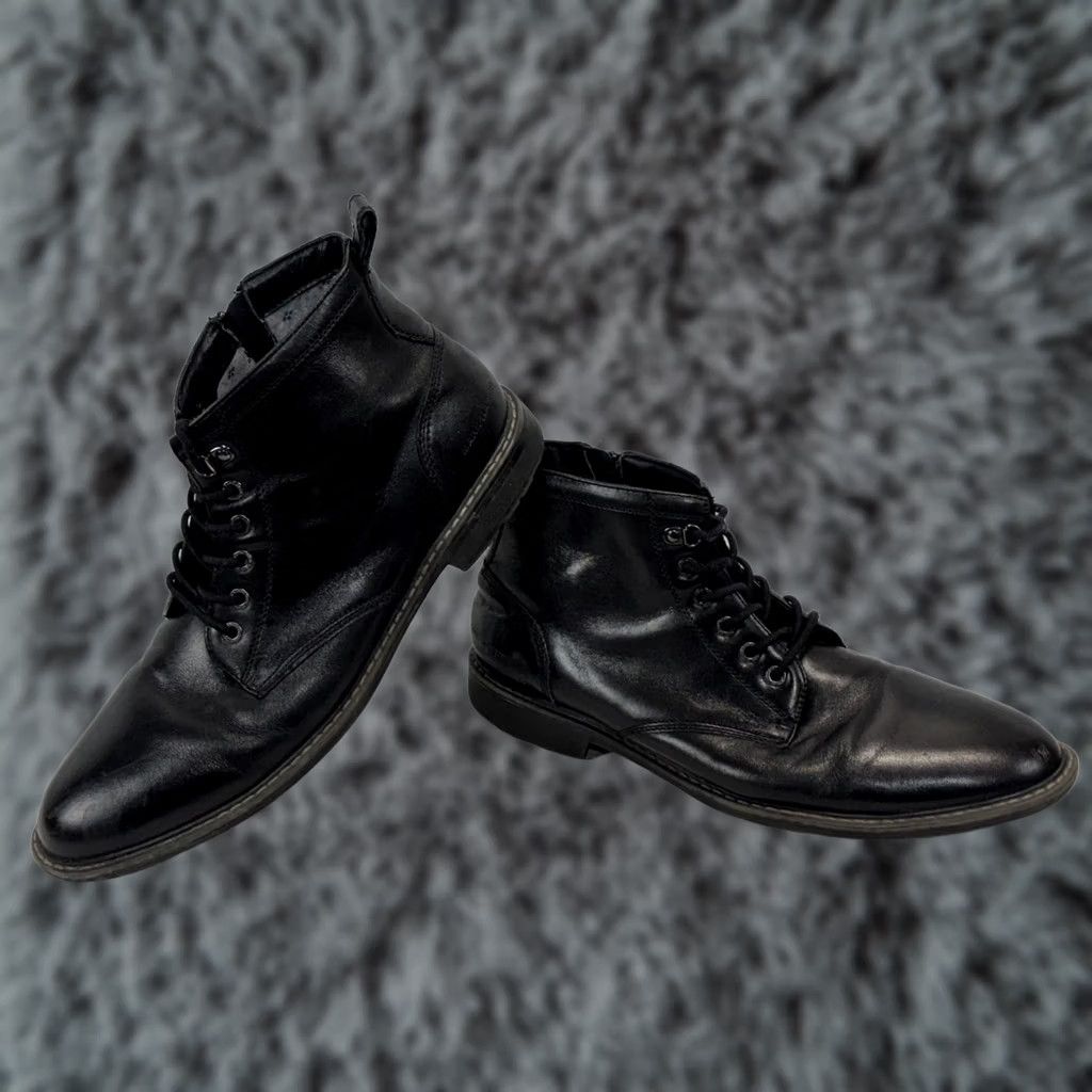 Vintage VINTAGE? Mark Nason Ottomatic Sidecar Leather Boots Mens 11.5 Black Lace Up Side Zip READ Size US 12 / EU 45 - 1 Thumbnail