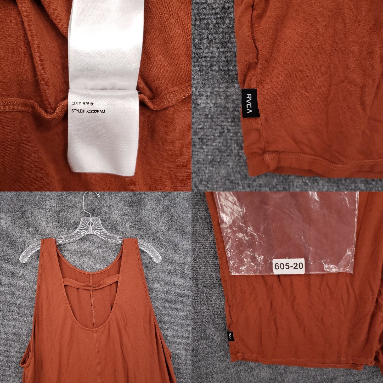 RVCA RVCA Dress Tank Orange L Womens A-Line Knits Sleeveless Scoop Neck Size L / US 10 / IT 46 - 9 Thumbnail