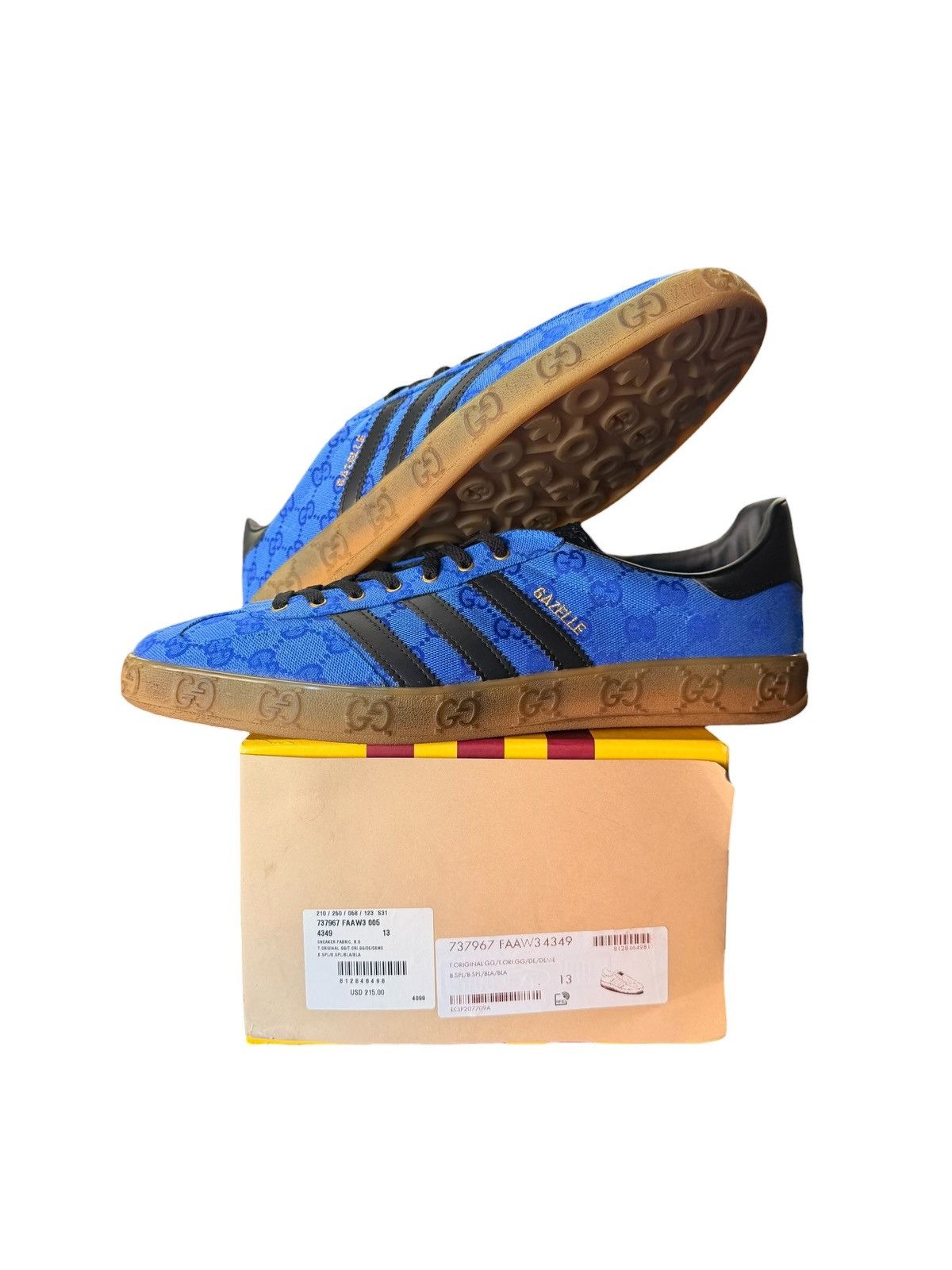 Adidas × Gucci Gucci Gazelle Blue Monogram Adidas Sneaker Size US 13 / EU 46 - 2 Thumbnail