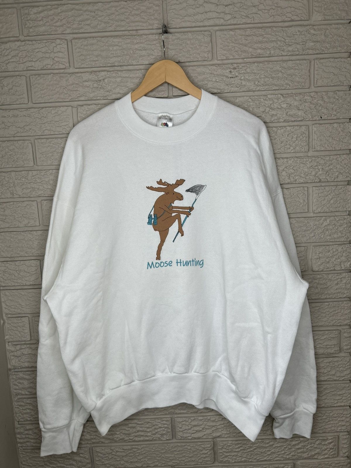 Vintage Vintage 90s Moose Hunting Funny Crewneck Size US XXL / EU 58 / 5 - 1 Thumbnail
