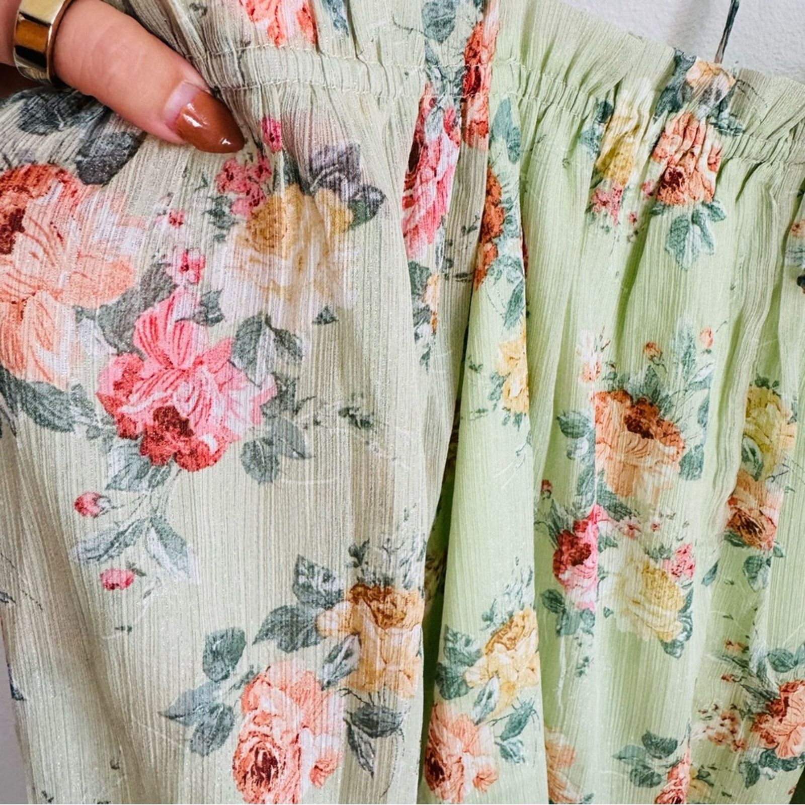 Anthropologie NEW ANTHROPOLOGIE Mint Green Floral Tank Blouse Shirt Top M Size M / US 6-8 / IT 42-44 - 11 Thumbnail