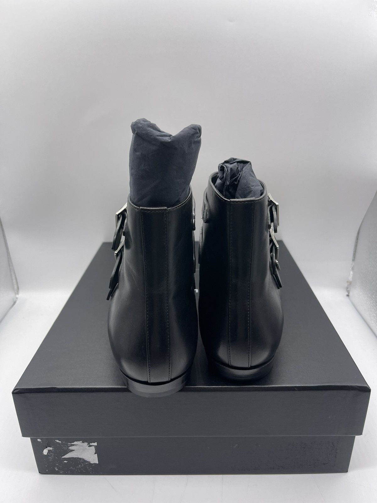 Saint Laurent Paris Men's Saint Laurent Pointed Toe Buckle Strapped Boots Size US 8 / EU 41 - 3 Thumbnail