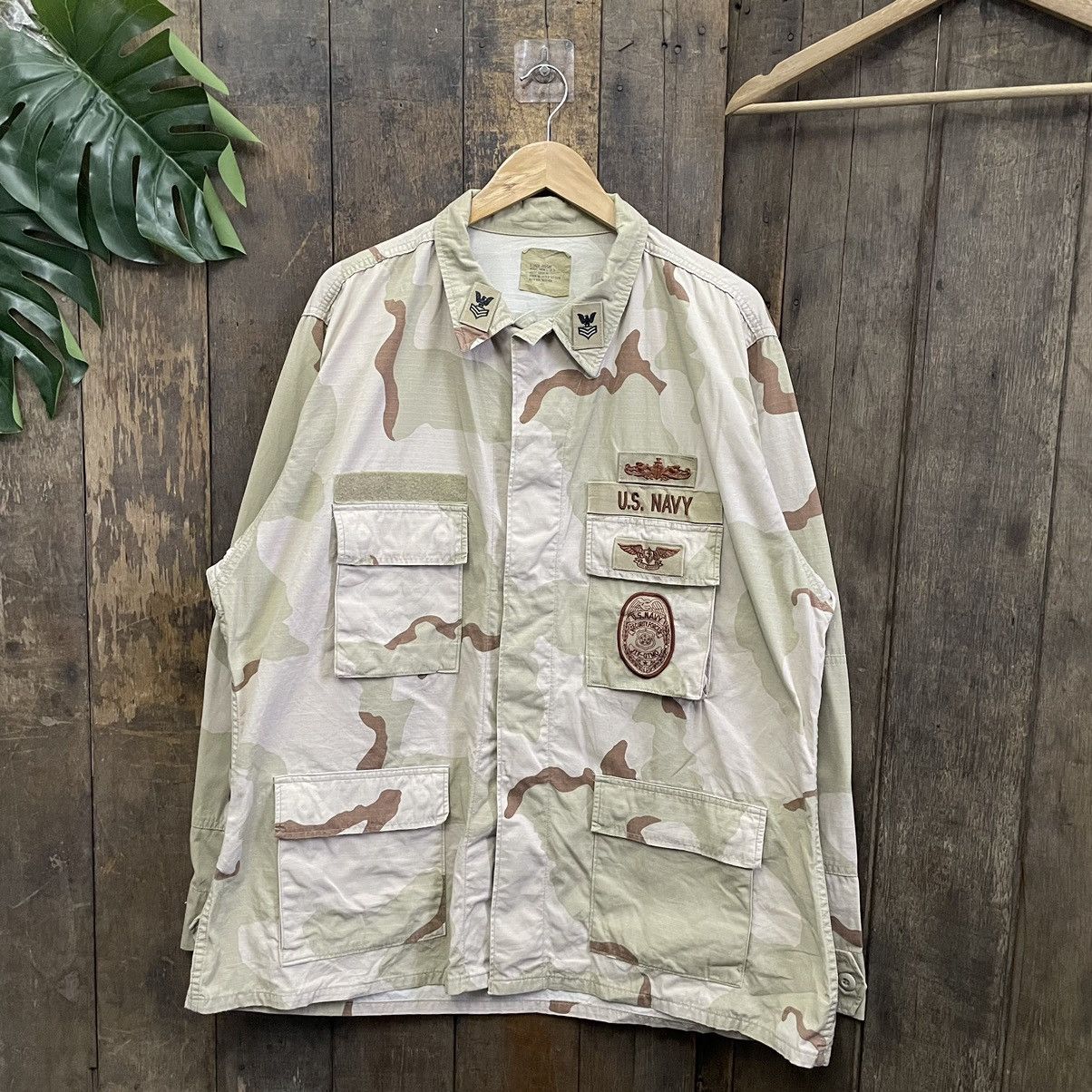 Vintage Vintage US Navy Desert camo Military Jacket Size US XL / EU 56 / 4 - 1 Thumbnail