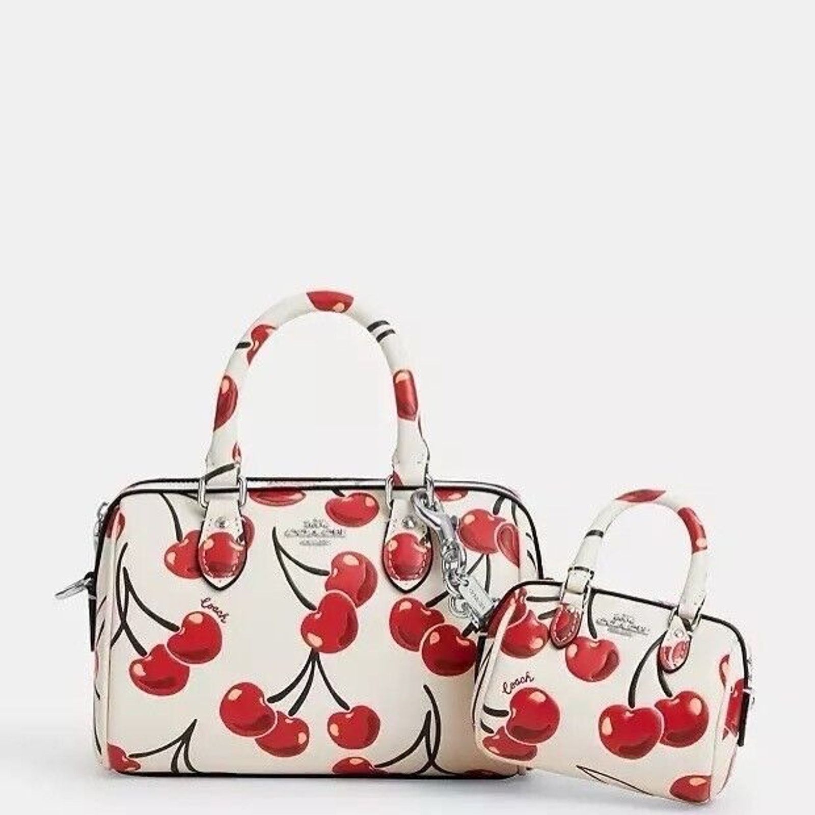 Coach NWT Coach Mini Rowan Bag Charm Chalk Red Cherry CZ082 Size ONE SIZE - 6 Thumbnail