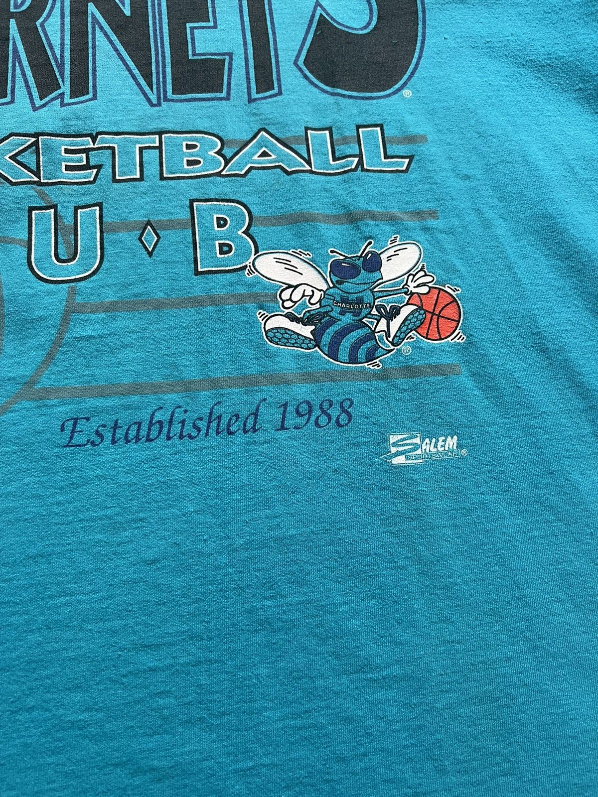 NBA × Vintage Vintage Charlotte Hornets 1988 single stich t shirt Size US XL / EU 56 / 4 - 6 Thumbnail
