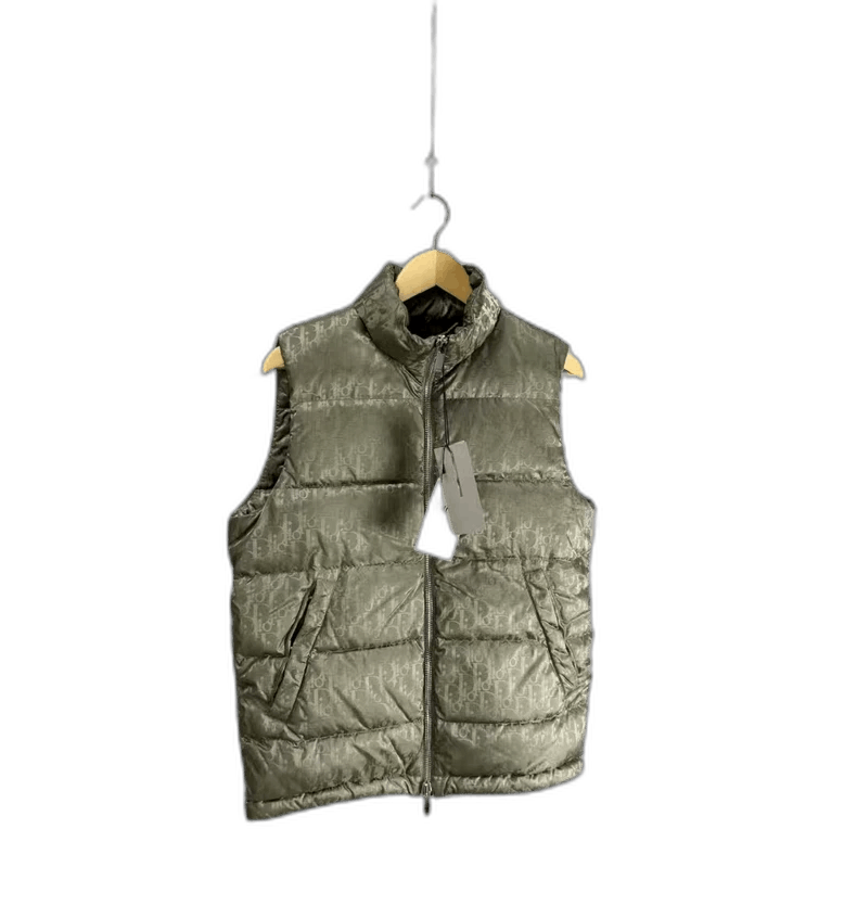 Dior Dior Olive Green Logo Print Padded Vest-2506 Size US L / EU 52-54 / 3 - 1 Thumbnail