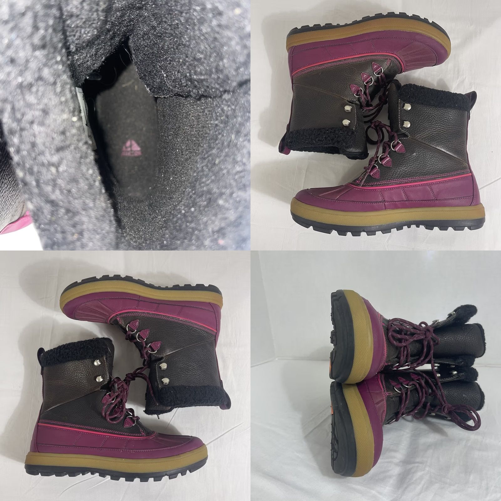 Nike Nike Womens Boot Hiking Winter Waterproof ACG Woodside II 2 Brown Pink 537347-006 Shoes 10 US 42 EU Men/Women? Size US 8 / IT 38 - 8 Thumbnail