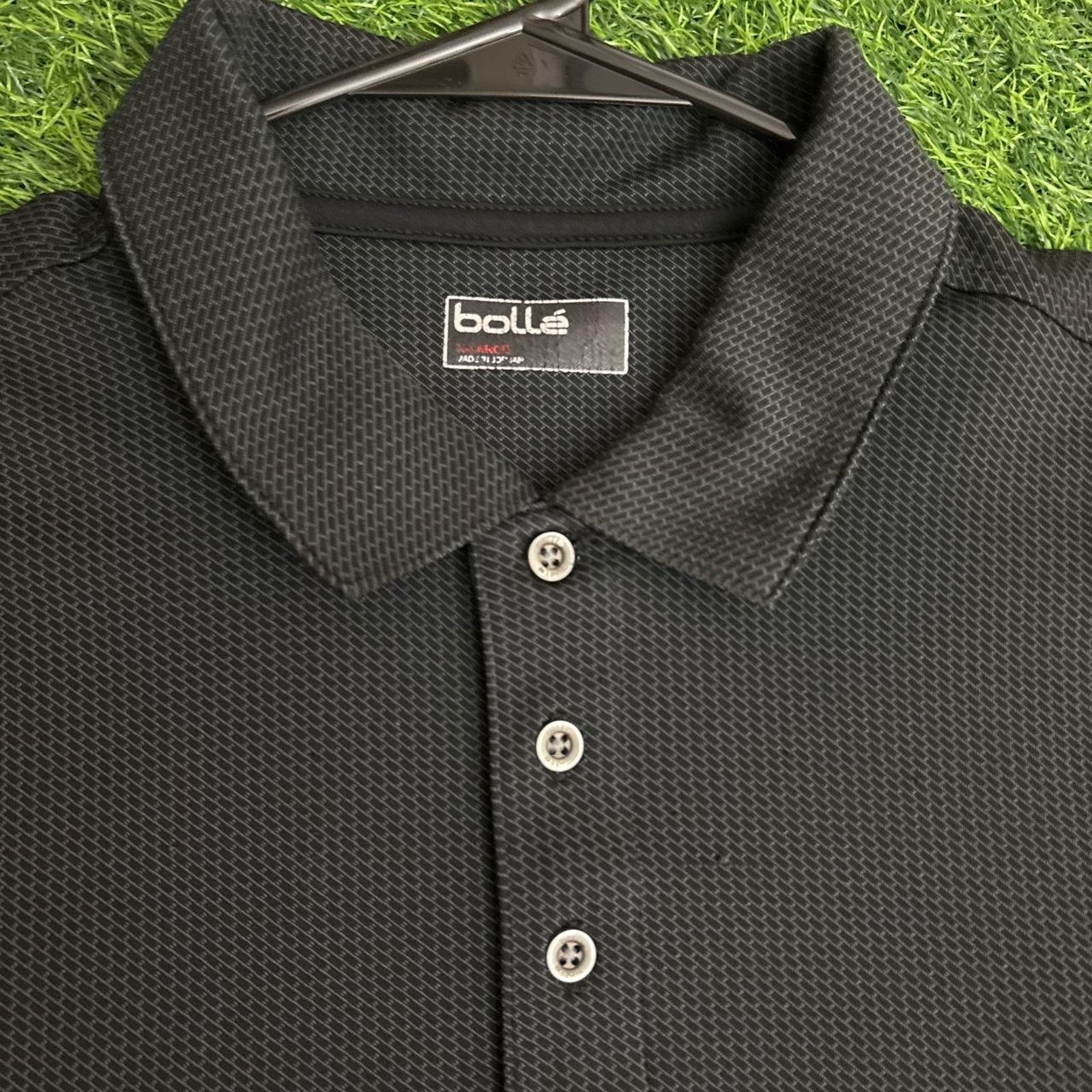 Bolle Men's Black Patterned Bolle Athletic Polo Shirt Size US XL / EU 56 / 4 - 3 Thumbnail
