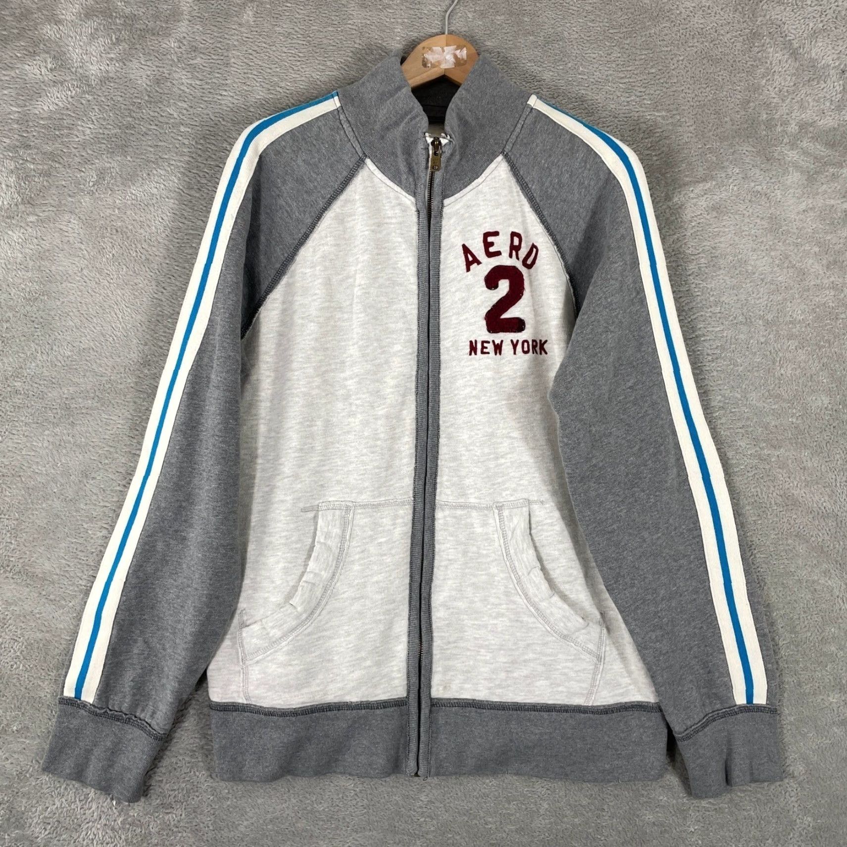 Aeropostale VINTAGE Aeropostale Track Jacket Mens L Gray Full Zip Racing Stripe Y2K Skater Size US L / EU 52-54 / 3 - 2 Thumbnail