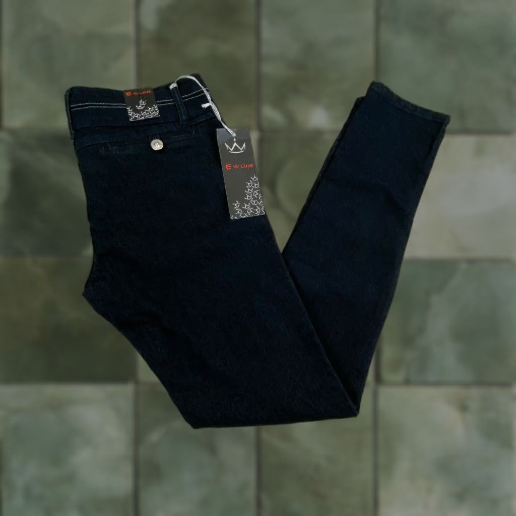 Celine E Line Womens Black Mid Rise Skinny Jeans Juniors Size 15 Stretch Cotton Blend Size 36" / US 14 / IT 50 - 1 Thumbnail