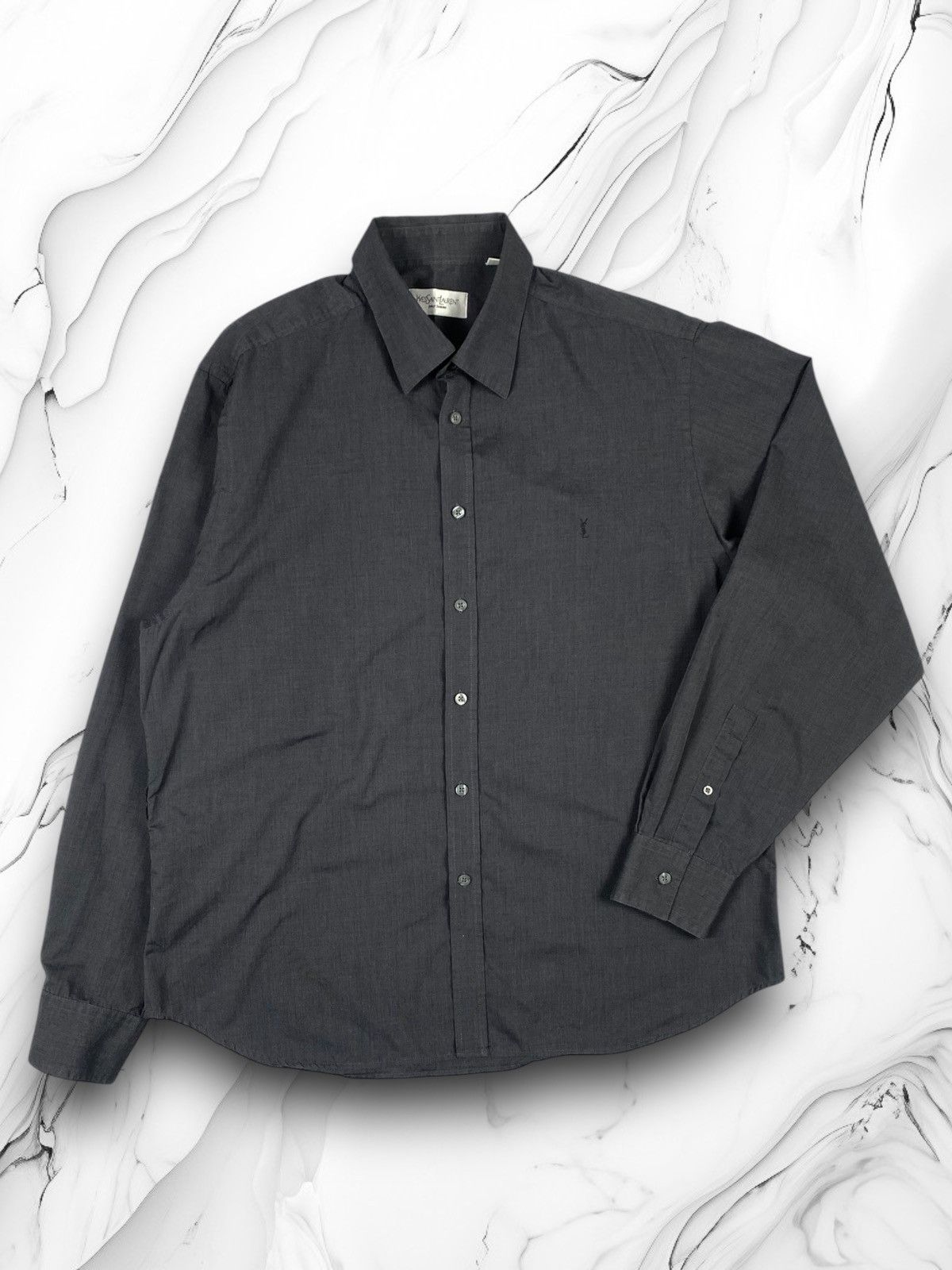 Yves Saint Laurent Yves Saint Laurent Classic Logo Button Up Cotton Shirt Size US XL / EU 56 / 4 - 1 Thumbnail