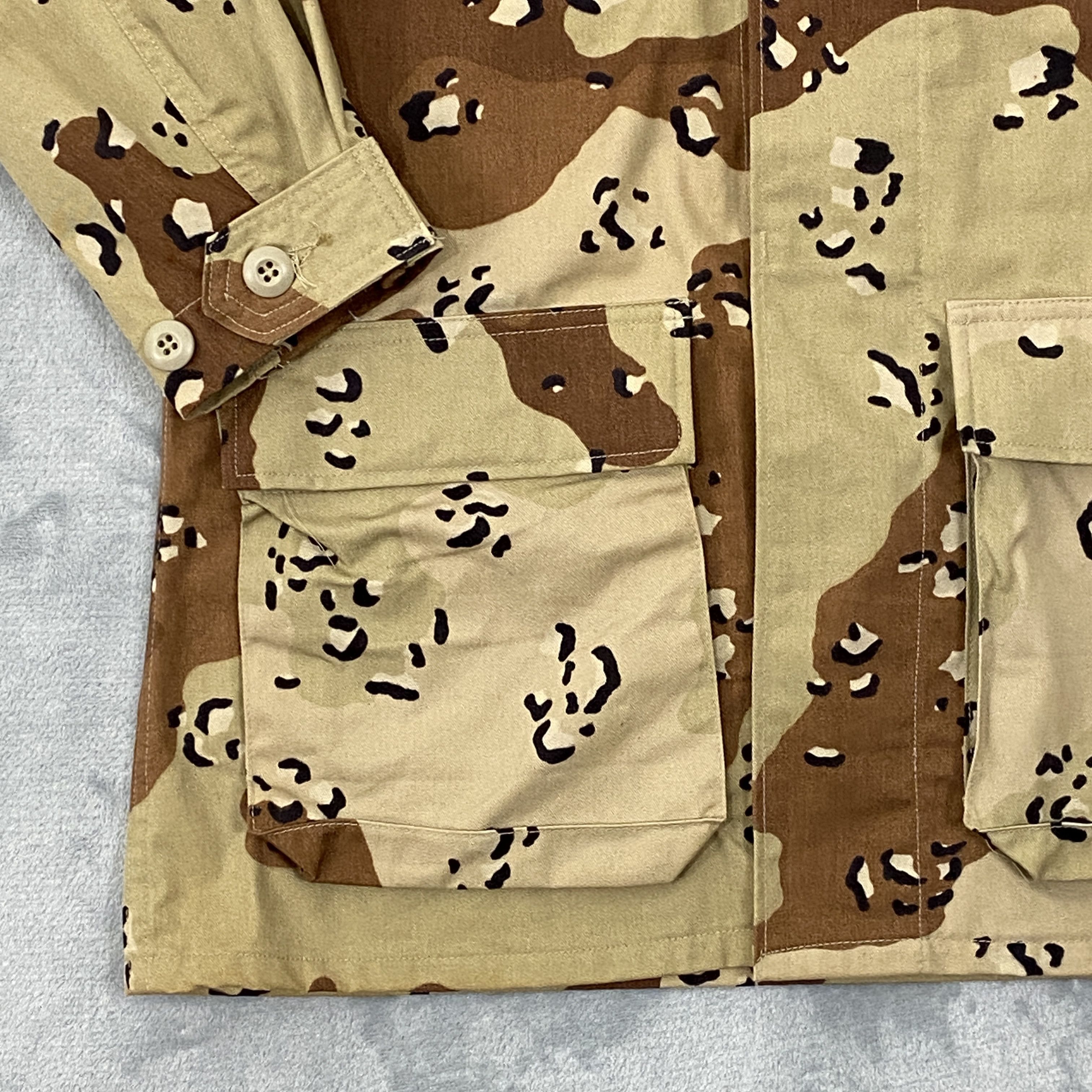 Vintage Combat Battle Dress Jacket Small X-Long Chocolate Chip Camo Size US S / EU 44-46 / 1 - 6 Thumbnail