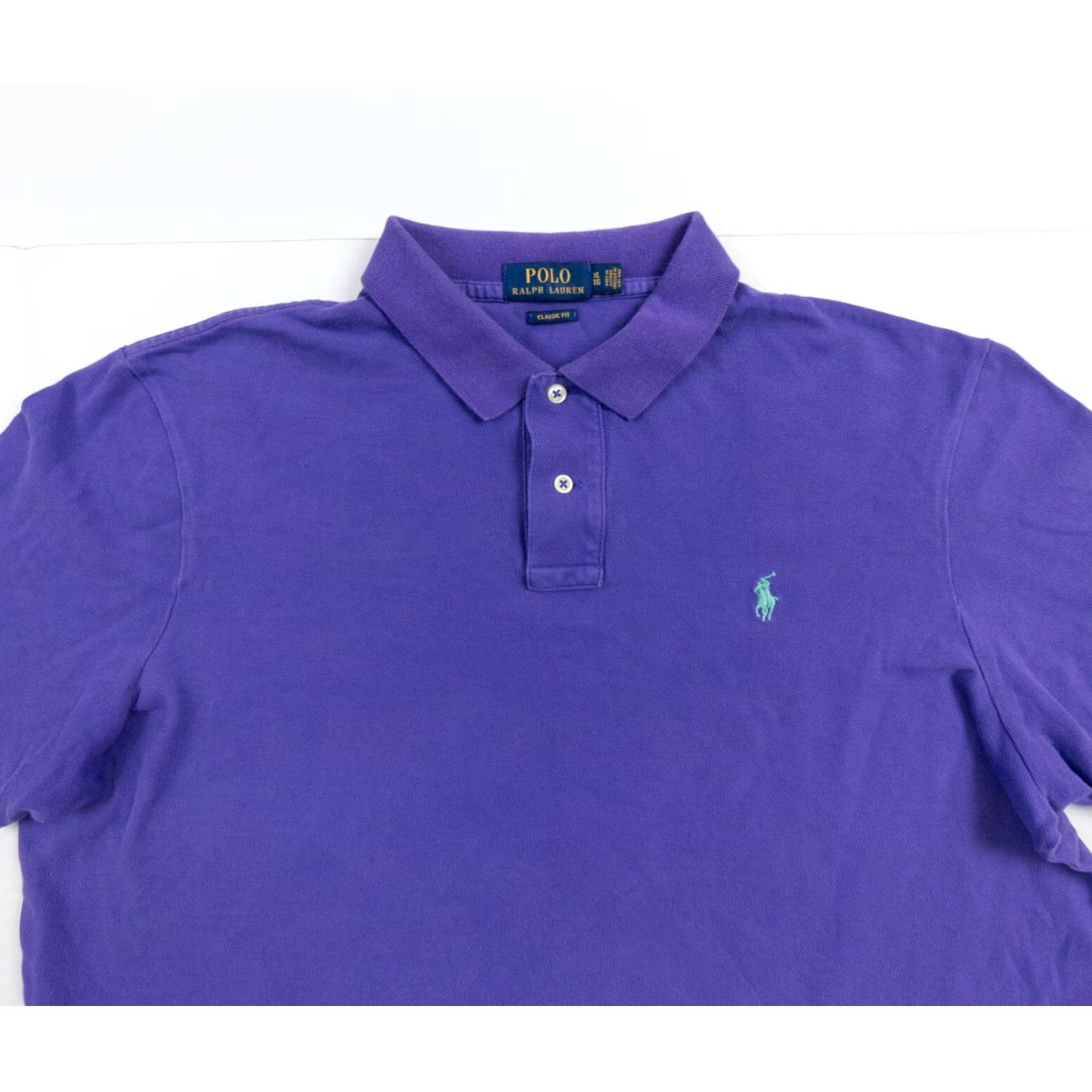 Polo Ralph Lauren VINTAGE Polo Ralph Lauren Shirt Mens XLarge Purple Short Sleeve Classic Fit Preppy Pony Size US L / EU 52-54 / 3 - 2 Thumbnail