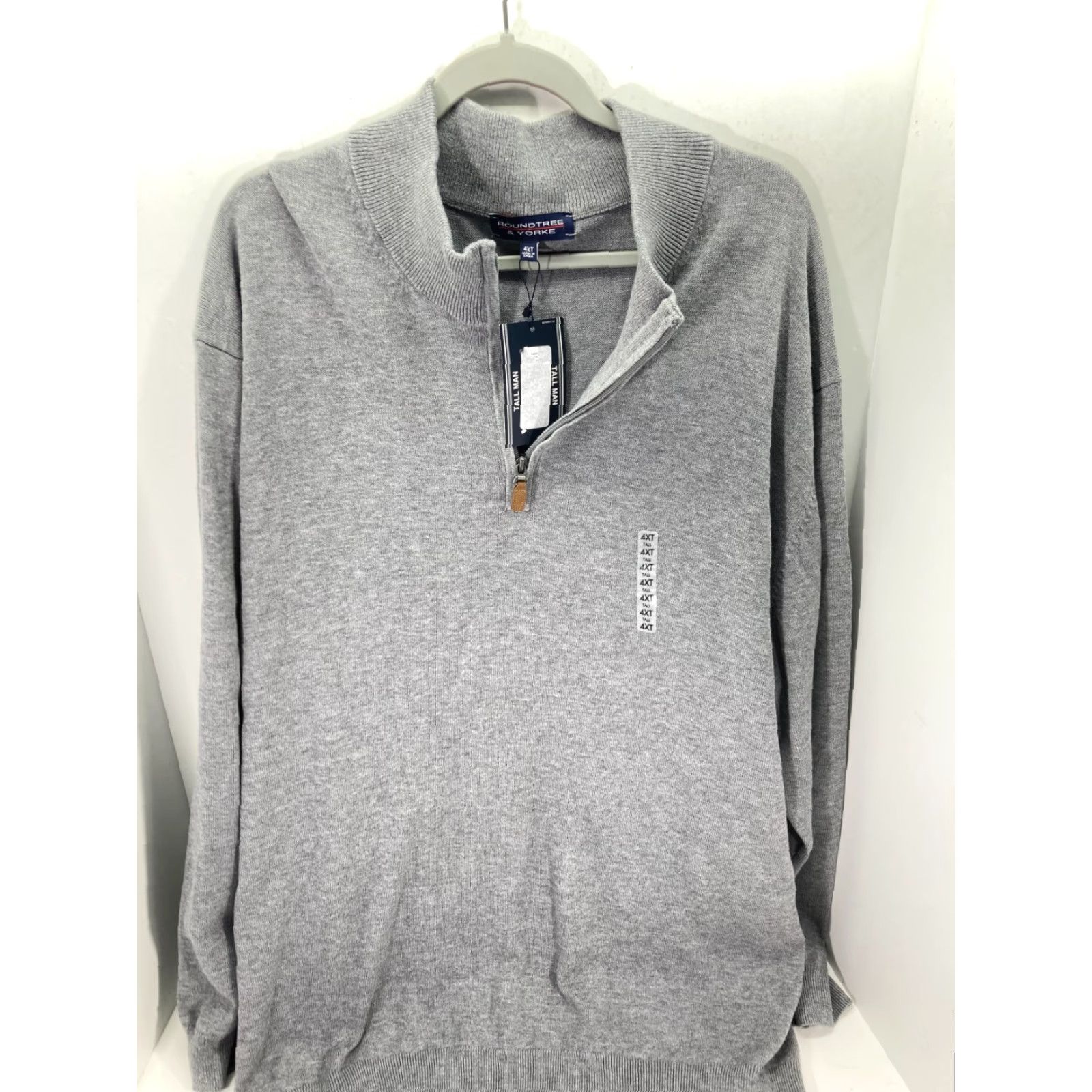 Roundtree & Yorke Roundtree & Yorke Sweater Mens 4XL Gray Pullover 1/4 Zip Tight Knit Classic NWT Size US XXL / EU 58 / 5 - 2 Thumbnail