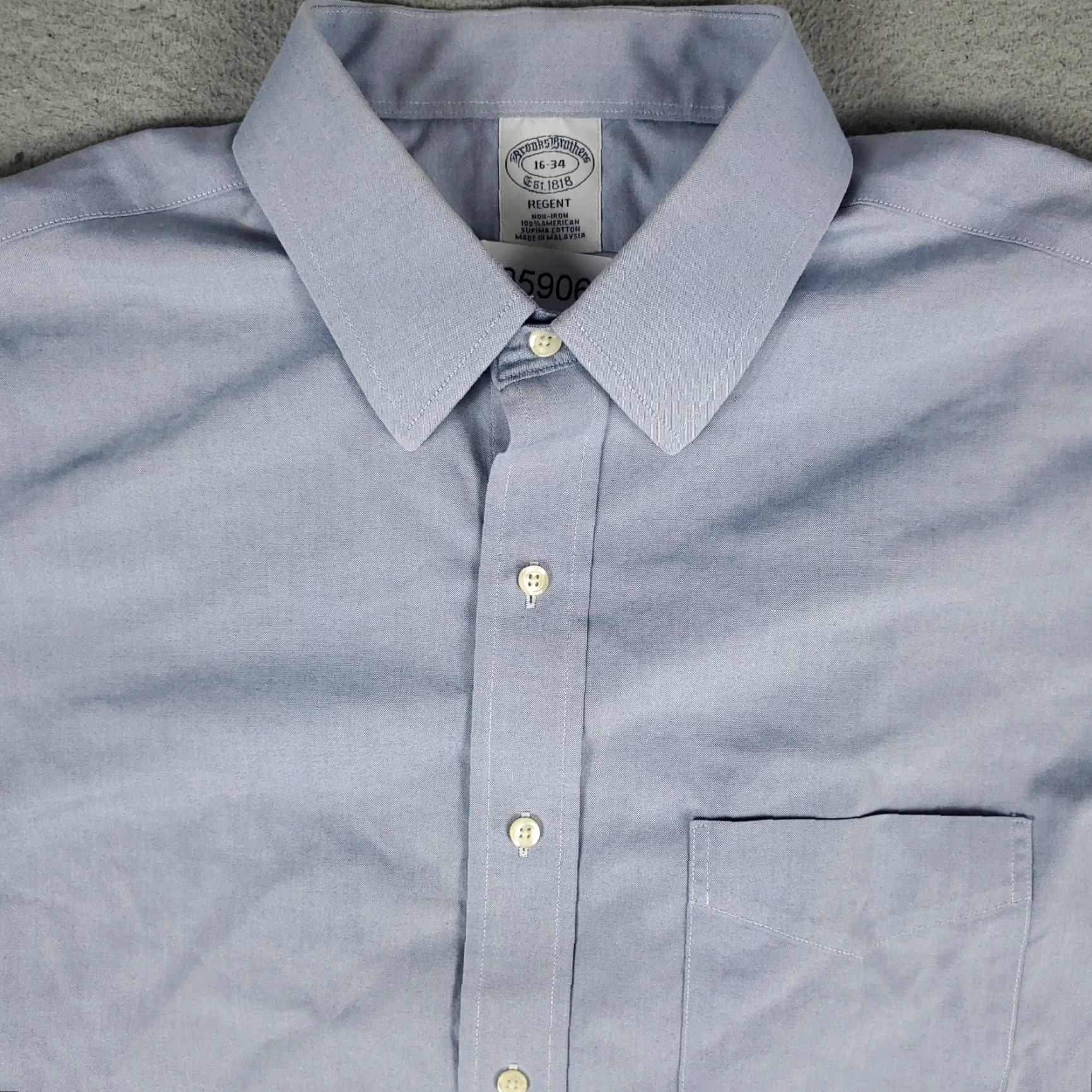 Brooks Brothers Brooks Brothers Shirt Mens Size 16 Blue Regent Dress Button Up Long Sleeve Size 42R - 2 Thumbnail