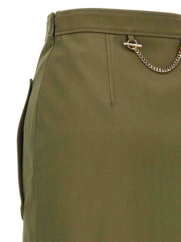 Alexander McQueen o1srvl11e0326 Gabardine Skirt in Green Size 25" / US 0 / IT 36 - 4 Thumbnail