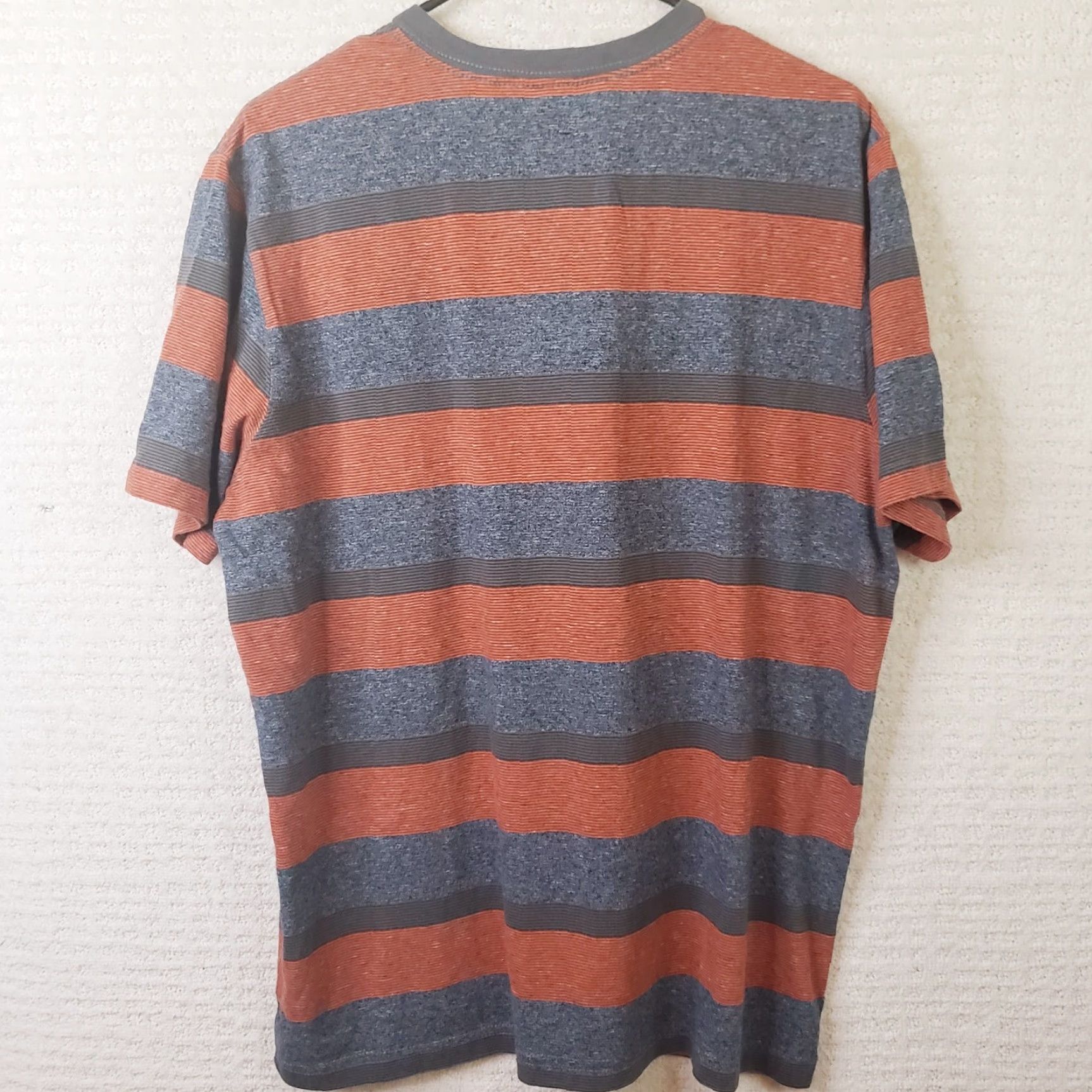 Ocean Pacific VINTAGE Ocean Pacific Shirt Mens L Gray Orange Striped Crew Neck Short Sleeve Logo Jersey Cotton Polyester All Seasons Beach Size US L / EU 52-54 / 3 - 4 Thumbnail