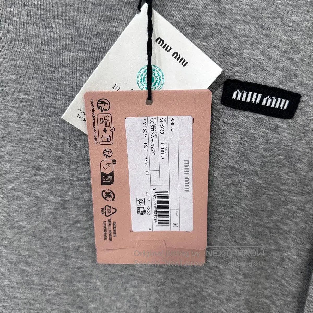 Miu Miu Miumiu Gray Lace Hem Long Sleeve Top. Size M / US 6-8 / IT 42-44 - 5 Thumbnail