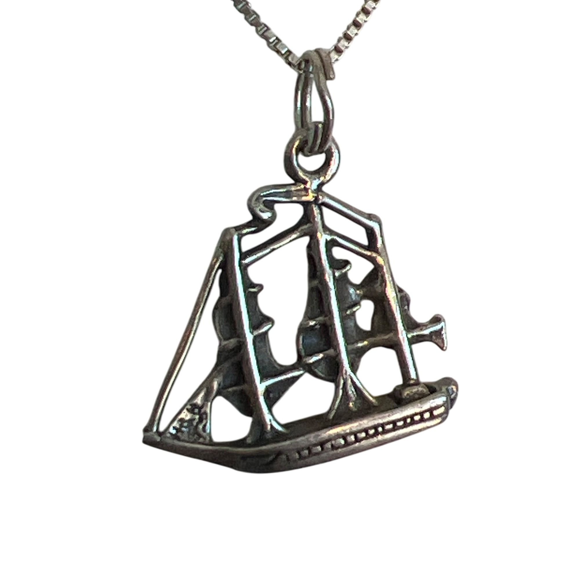 Other Vintage Sterling Silver Clipper Ship Pendant Necklace Box Ch Size ONE SIZE - 2 Thumbnail