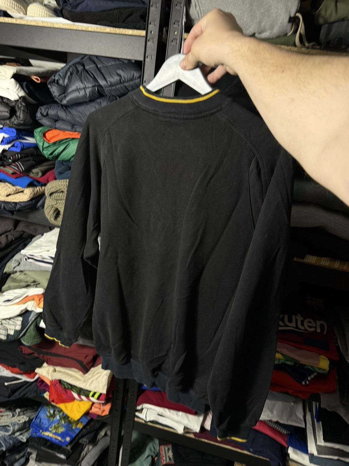 Puma Vintage Puma King Sweatshirt Black V Neck Logo Pullover Mens Size US M / EU 48-50 / 2 - 12 Thumbnail