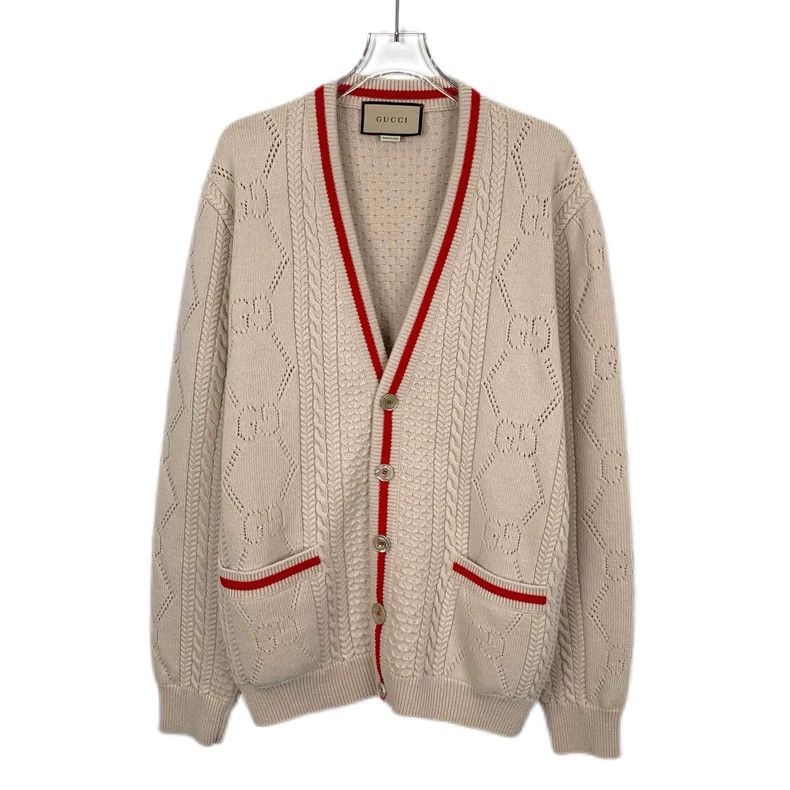 Gucci GucciNude logo printed hollow wool V-neck long-sleeved swea Size US S / EU 44-46 / 1 - 1 Thumbnail