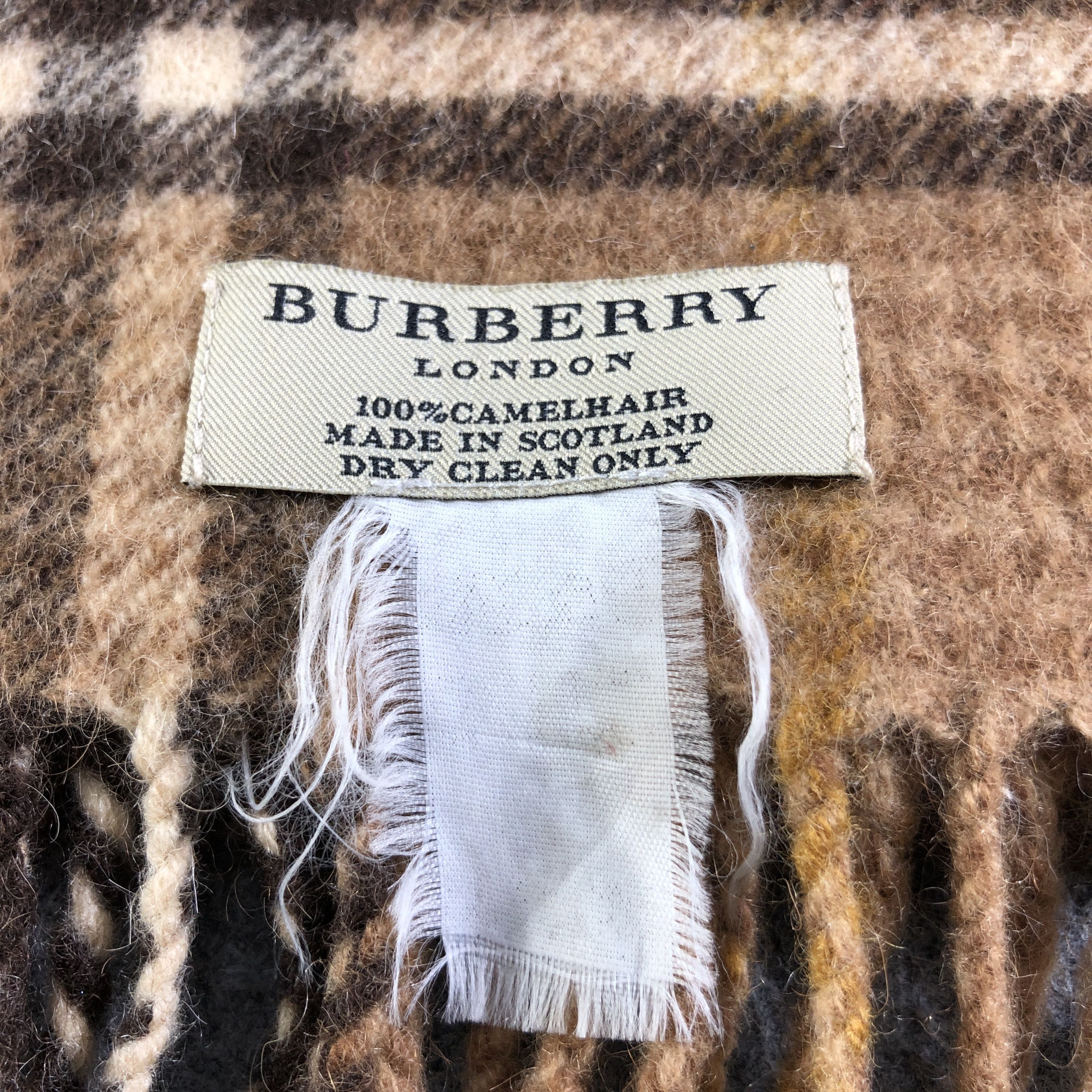 Burberry Burberry Tartan Camel Hair Scarf Muffler V2684 Size ONE SIZE - 5 Thumbnail