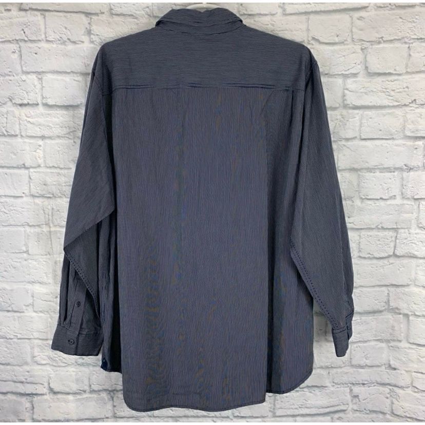 Old Navy Old Navy men XXL button down stripe dress shirt navy blue & Size US XXL / EU 58 / 5 - 8 Thumbnail