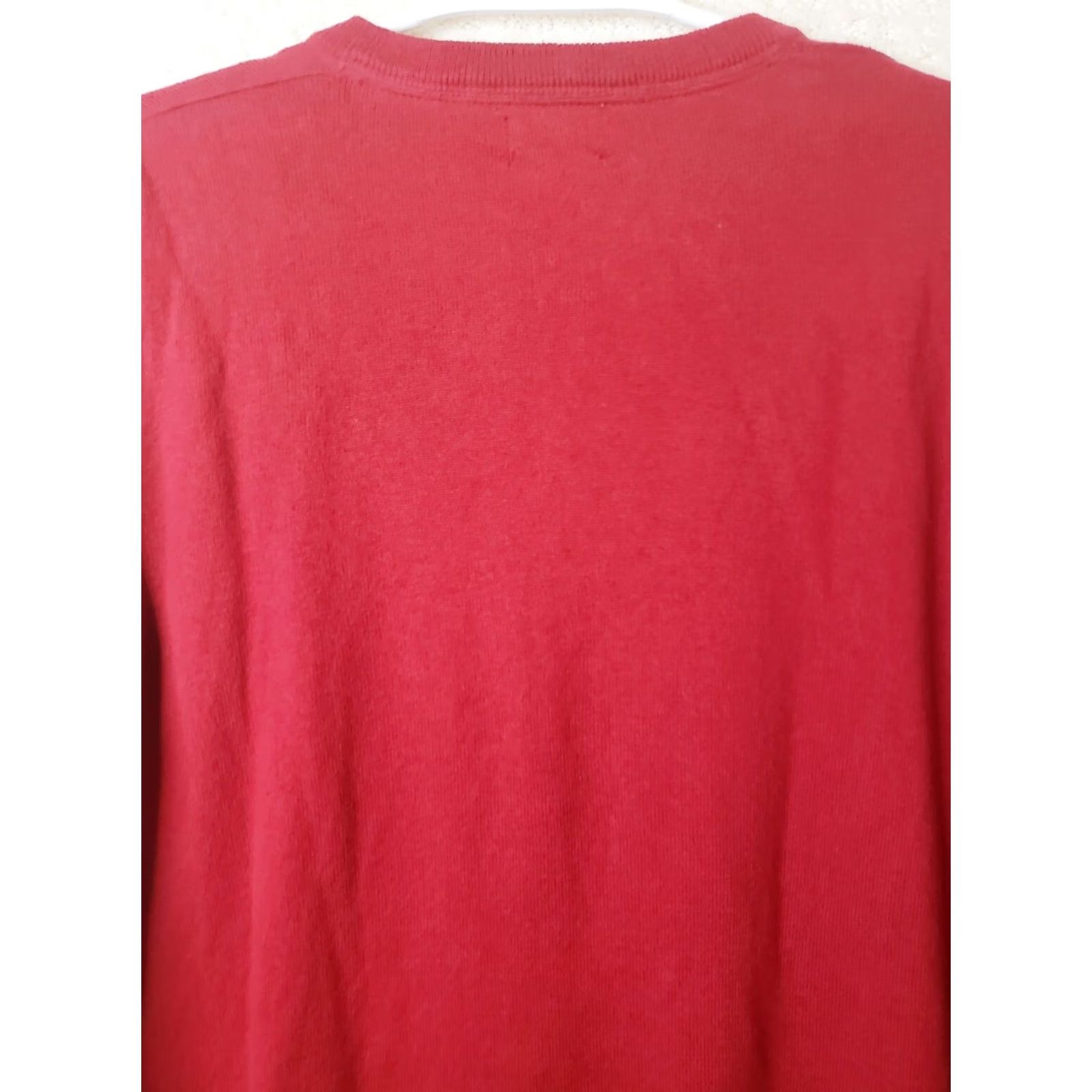 Vintage L.L. Bean Mens L Reg. Red Cotton Cashmere Blend Long Sleeve V-Neck Sweater Size US L / EU 52-54 / 3 - 6 Thumbnail