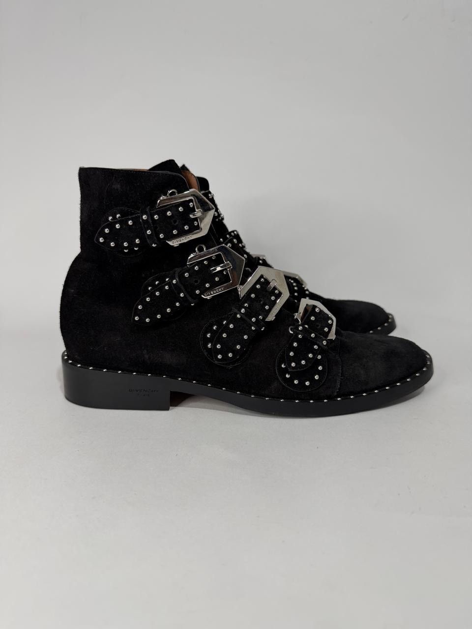 Givenchy GIVENCHY Studded Suede Buckled Ankle Boots Black 40 Size US 10 / IT 40 - 4 Thumbnail