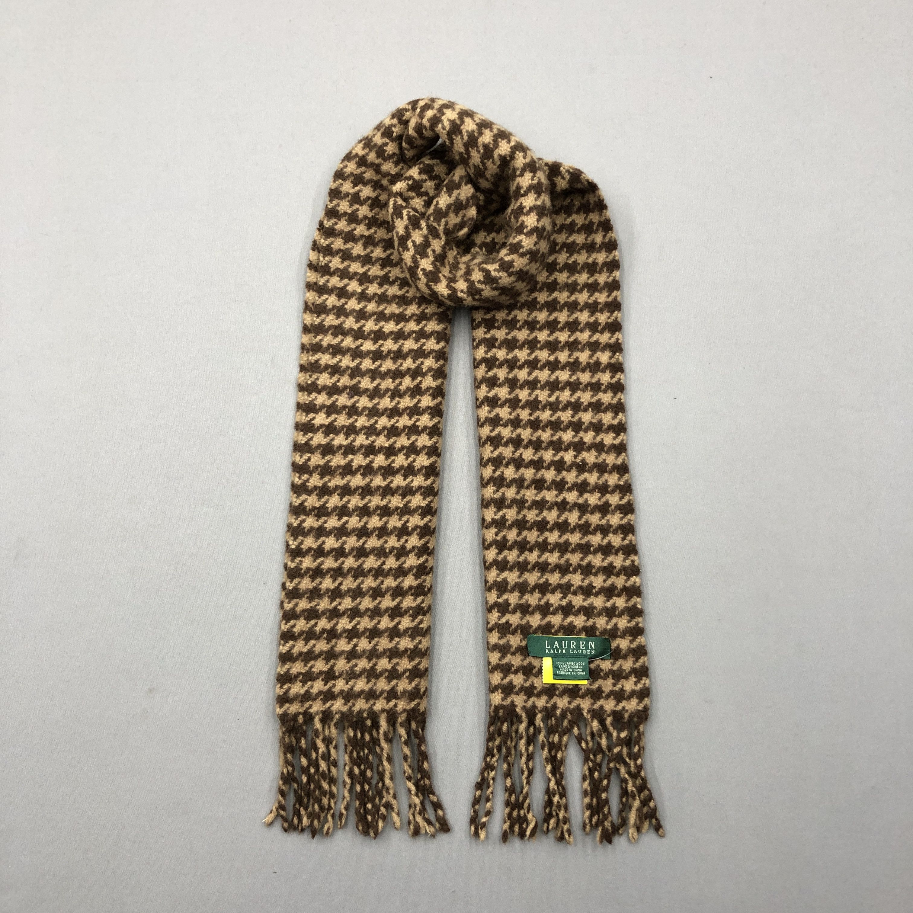 Vintage Lauren Ralph Lauren Scarf Houndstooth Wool Scarves