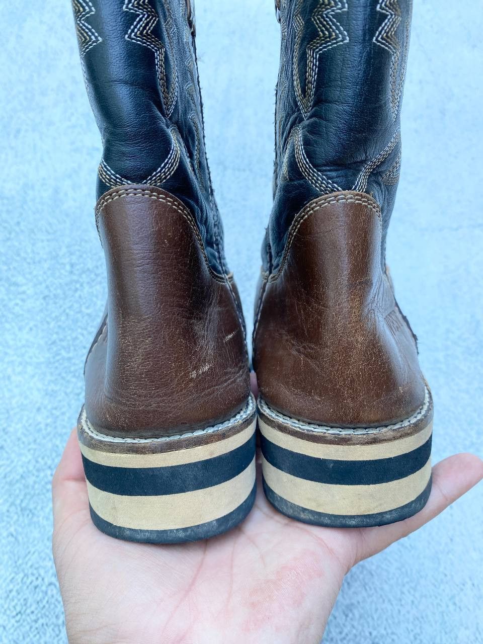 If Six Was Nine Vintage As 98 style Faded Cowboy Biker High Boots Size US 5 / IT 35 - 15 Thumbnail
