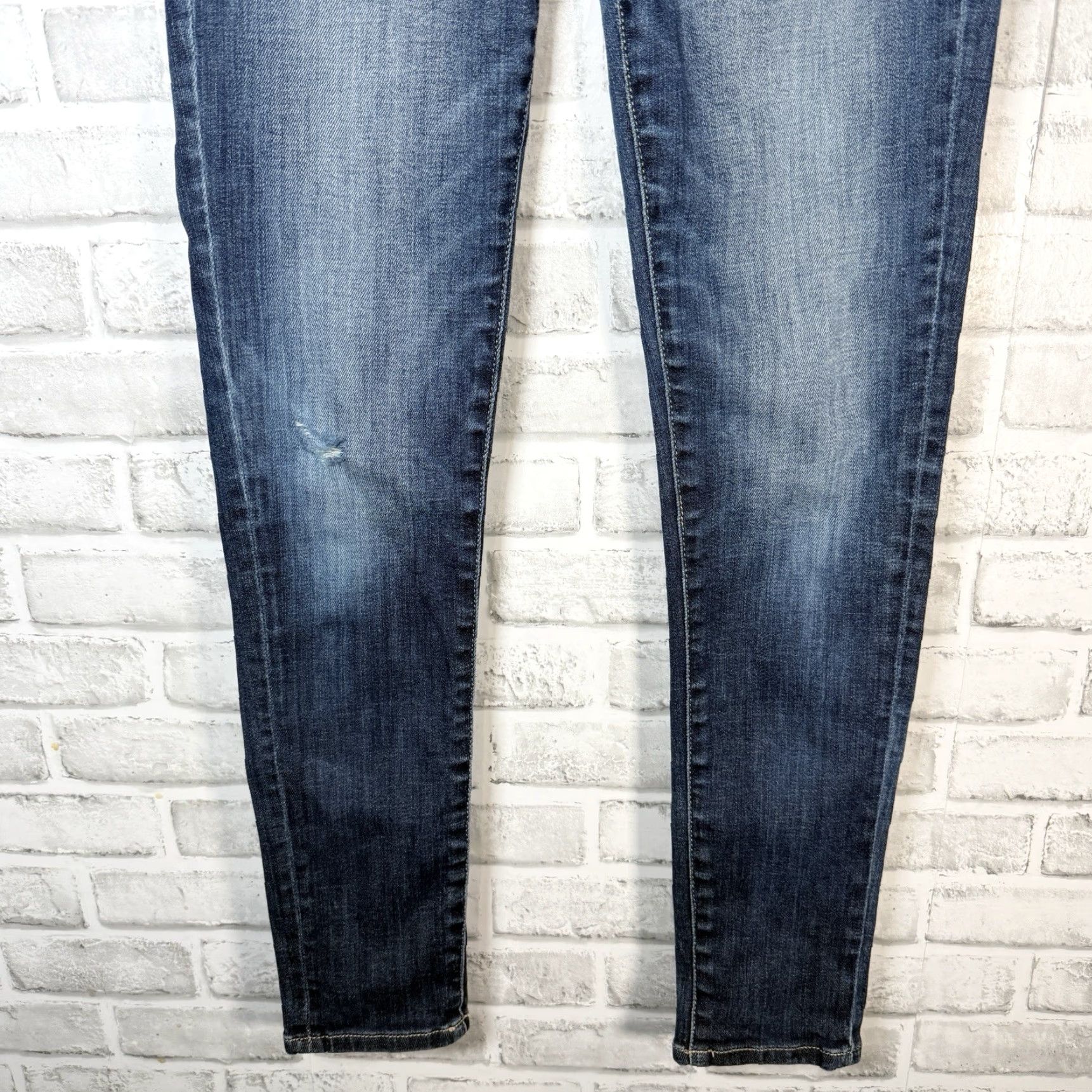 Vintage Buckle Blue Skinny Jeans Womens 26 x 29 Regular Fit Size 26" / US 2 / IT 38 - 3 Thumbnail