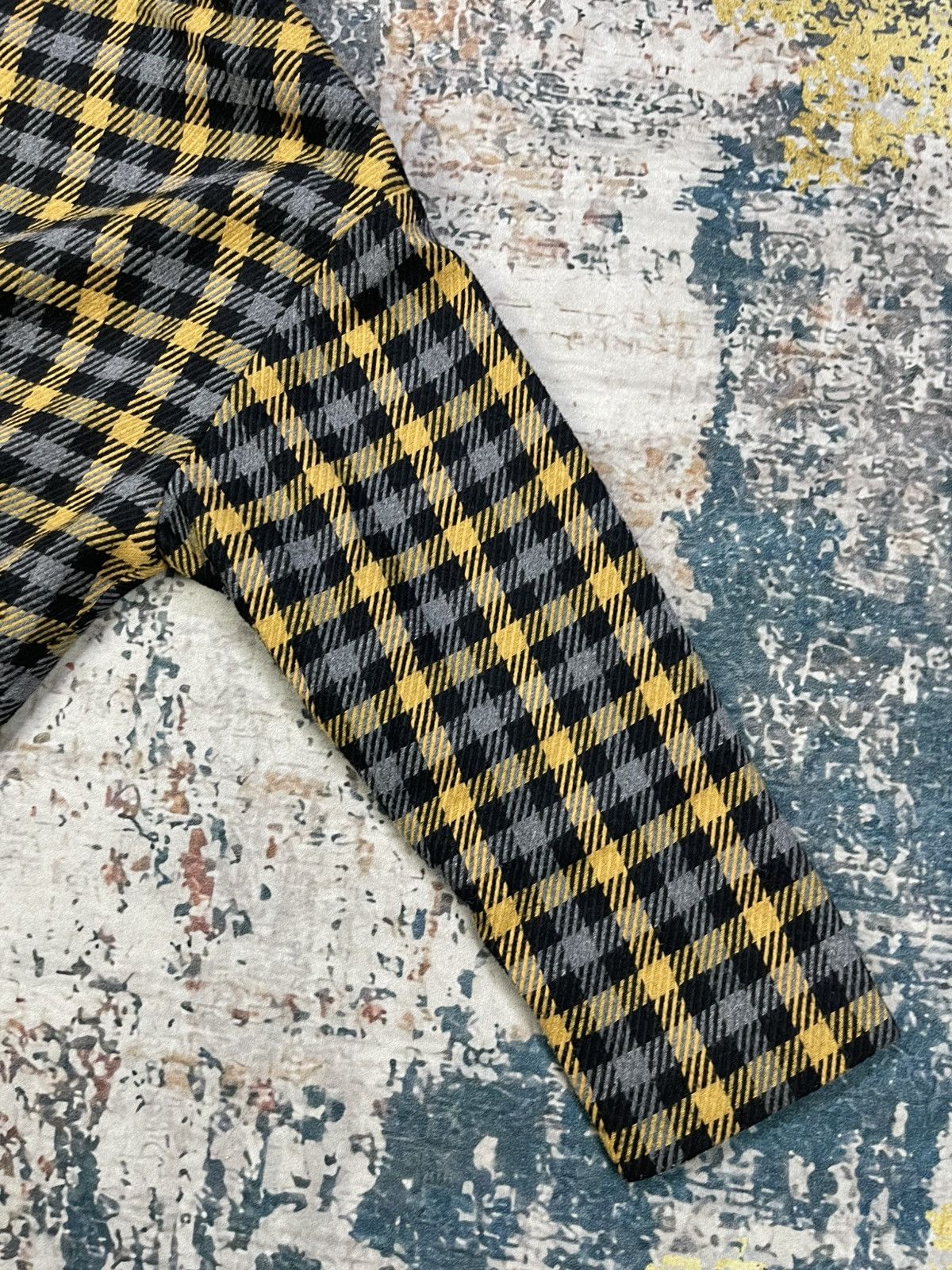Zara Zara Man Mustard Black Plaid Long Coat Size US M / EU 48-50 / 2 - 4 Thumbnail